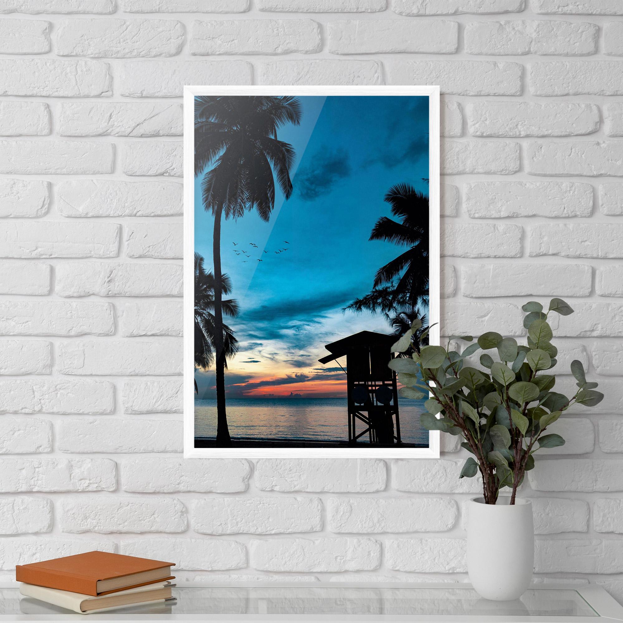 Gerahmte Poster Palm Shilouette mockup 5