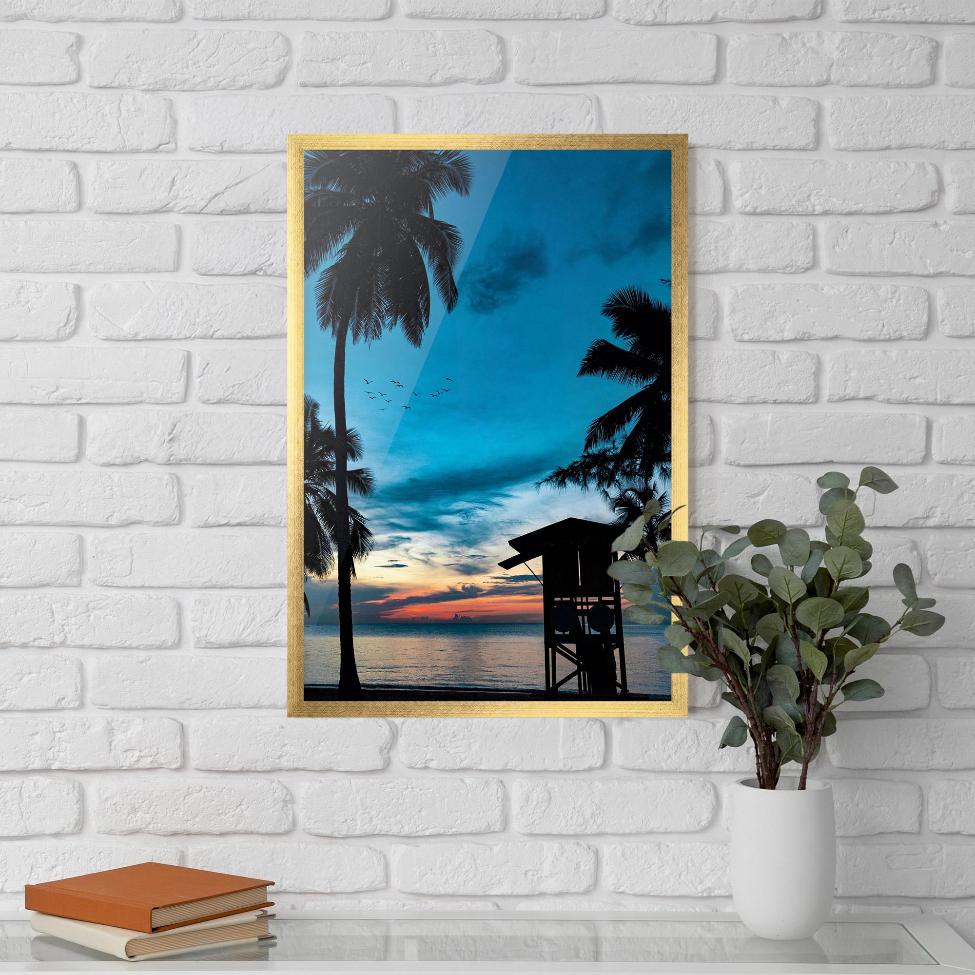 Gerahmte Poster Palm Shilouette mockup 5