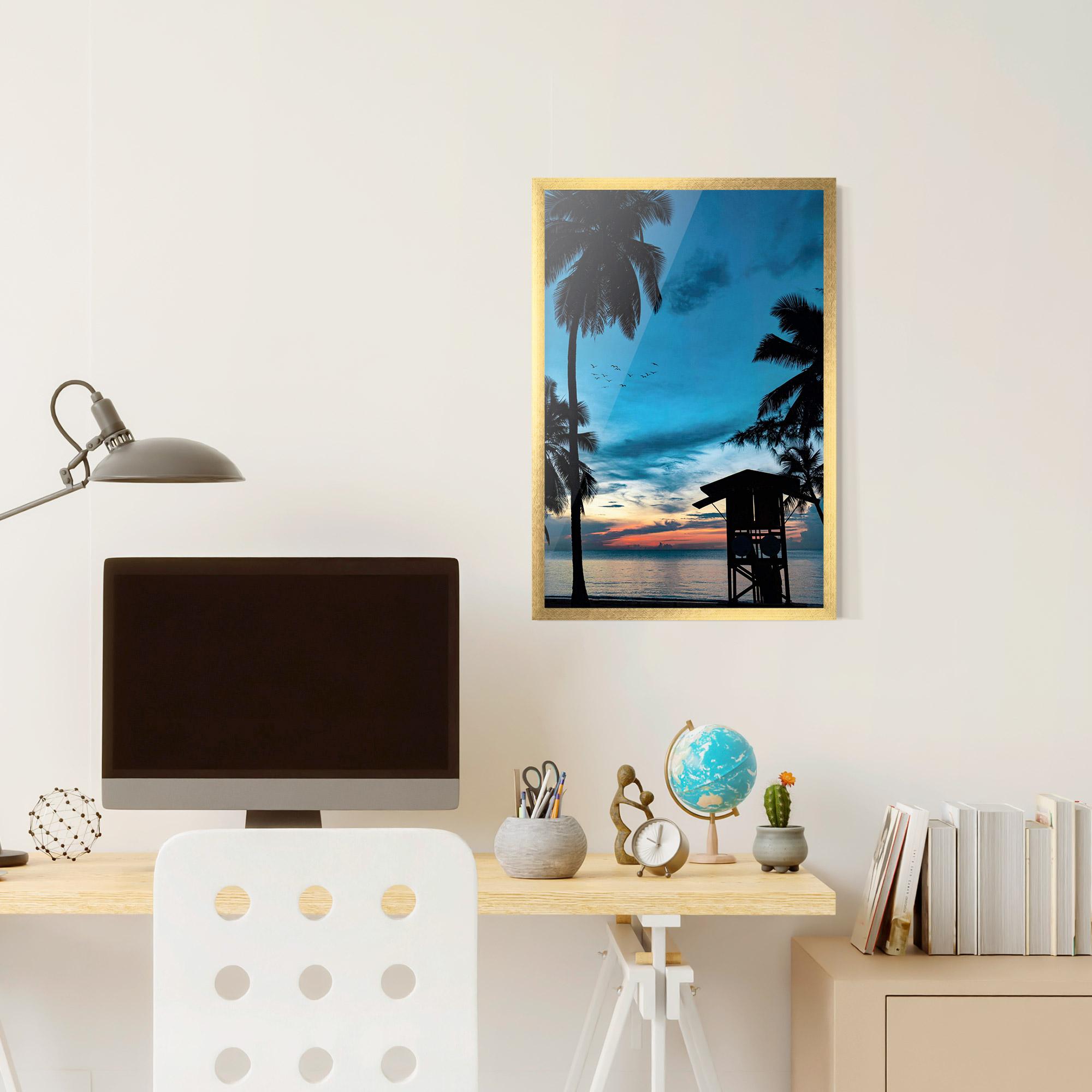 Gerahmte Poster Palm Shilouette mockup 6