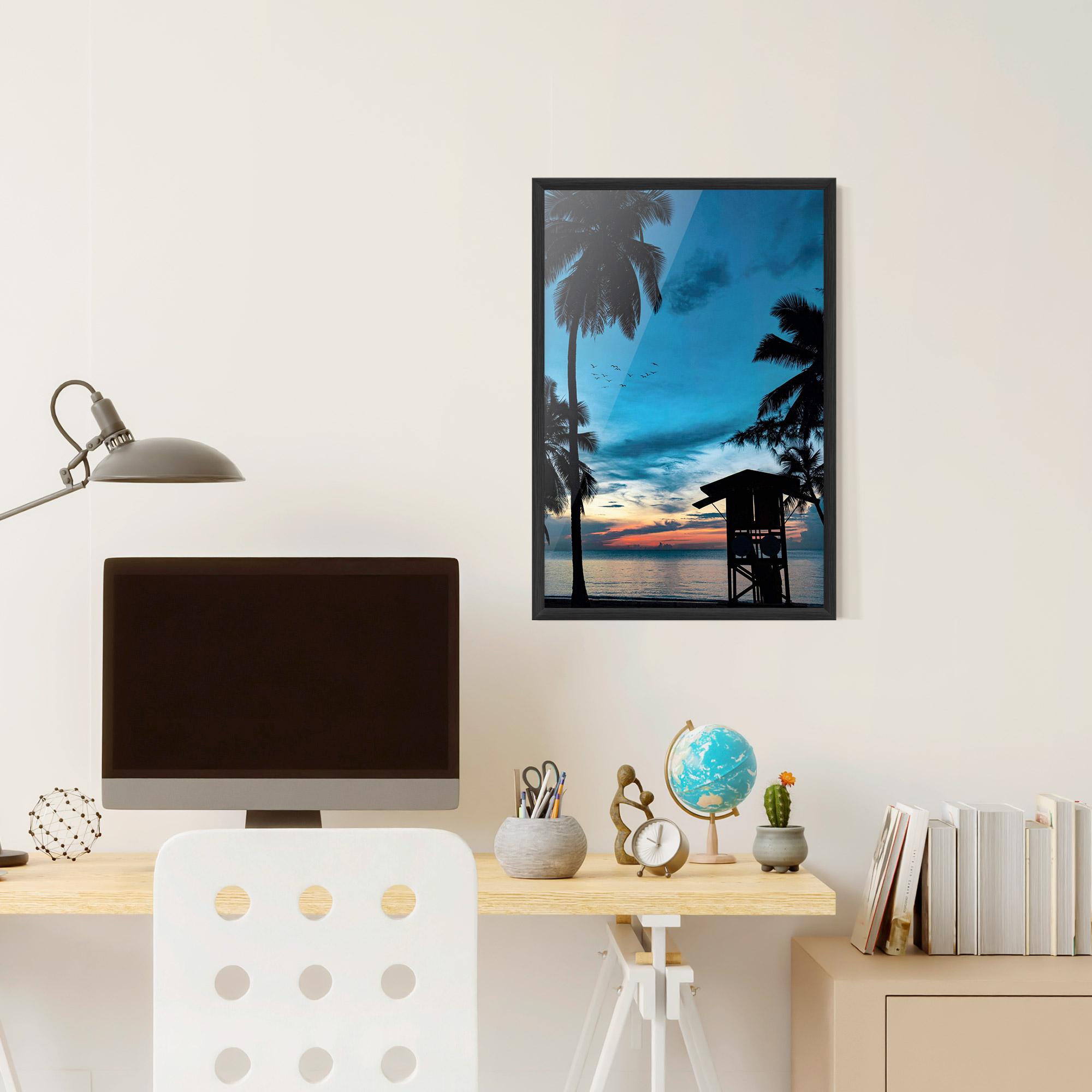 Gerahmte Poster Palm Shilouette mockup 6