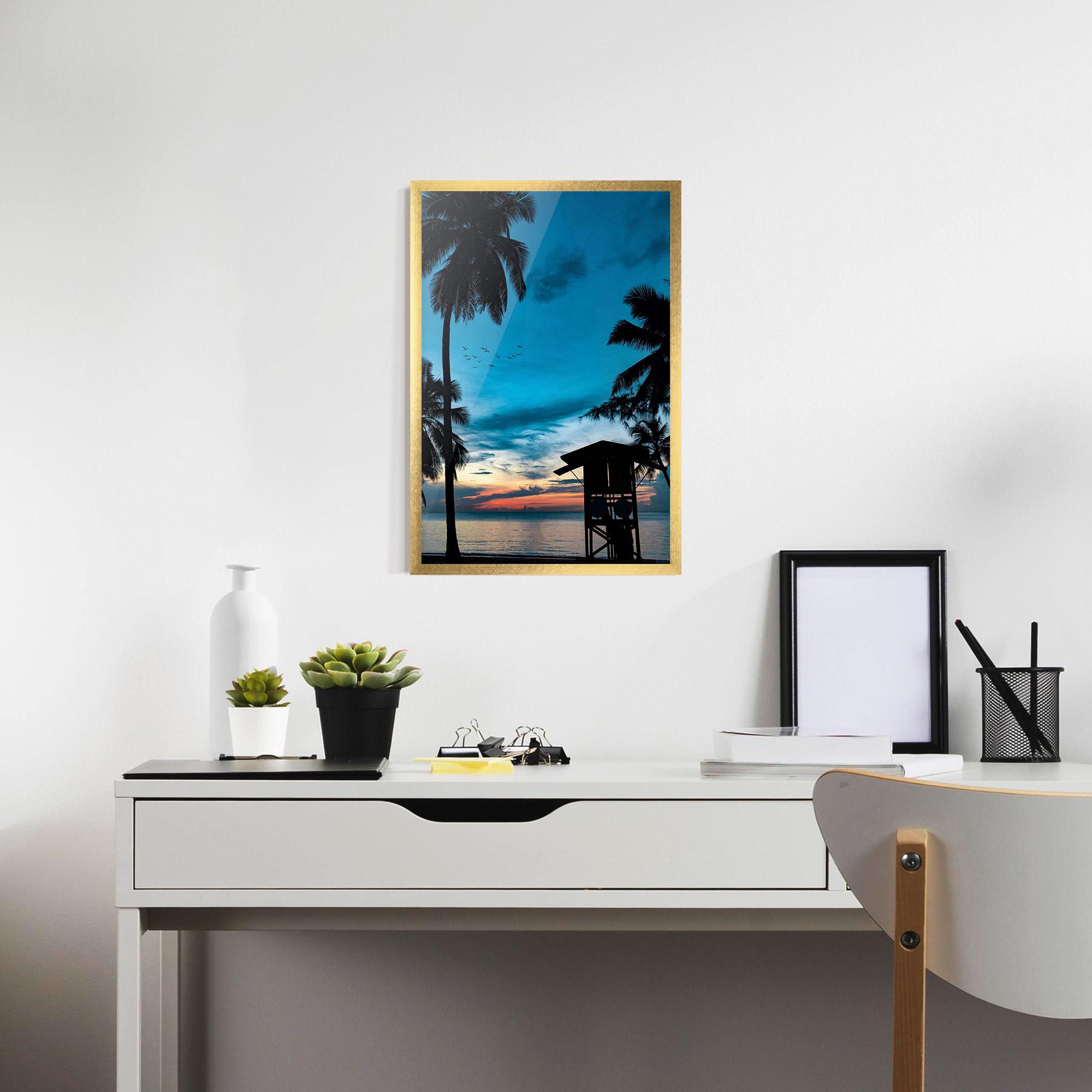 Gerahmte Poster Palm Shilouette mockup 7