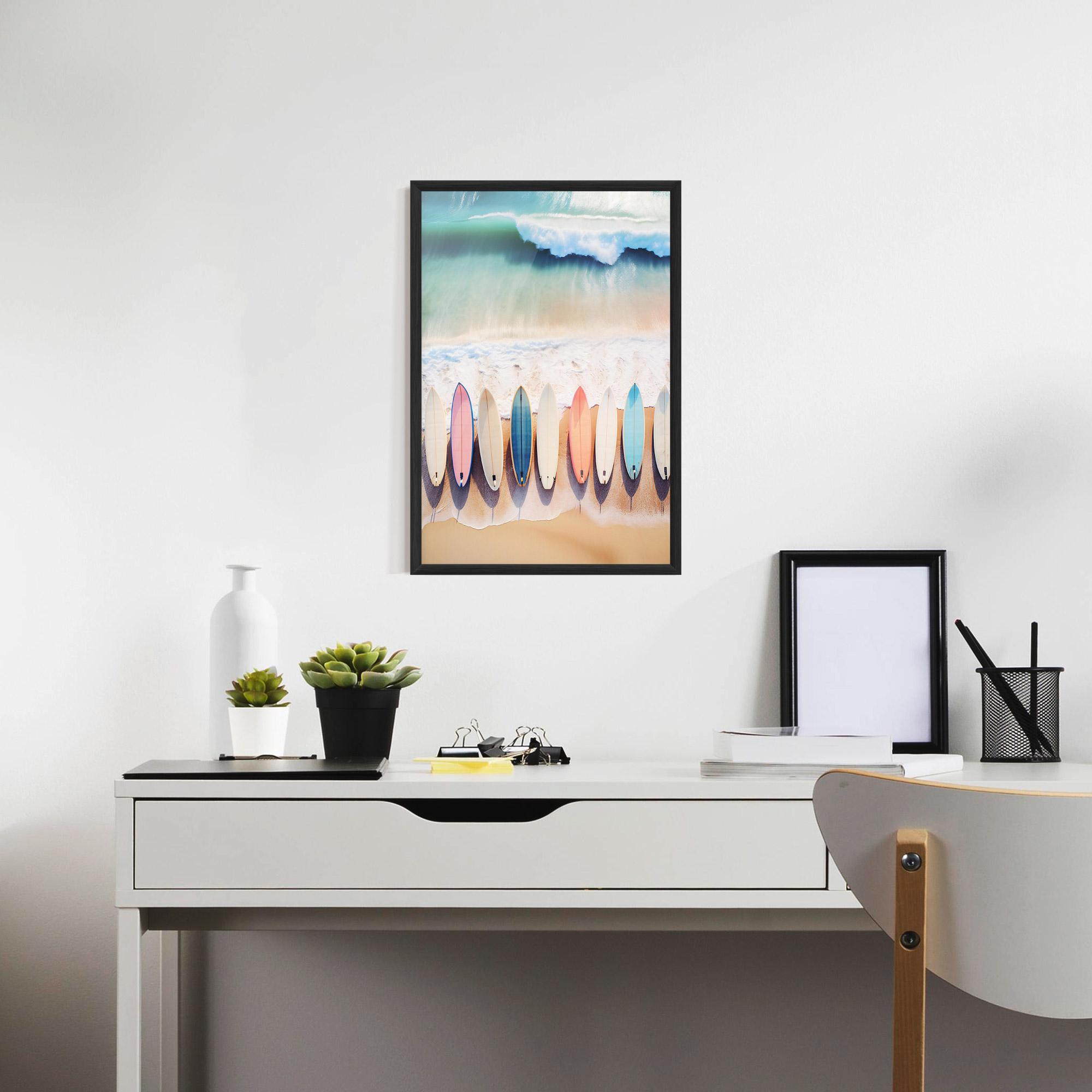 Gerahmte Poster Surfboards Beach mockup 7