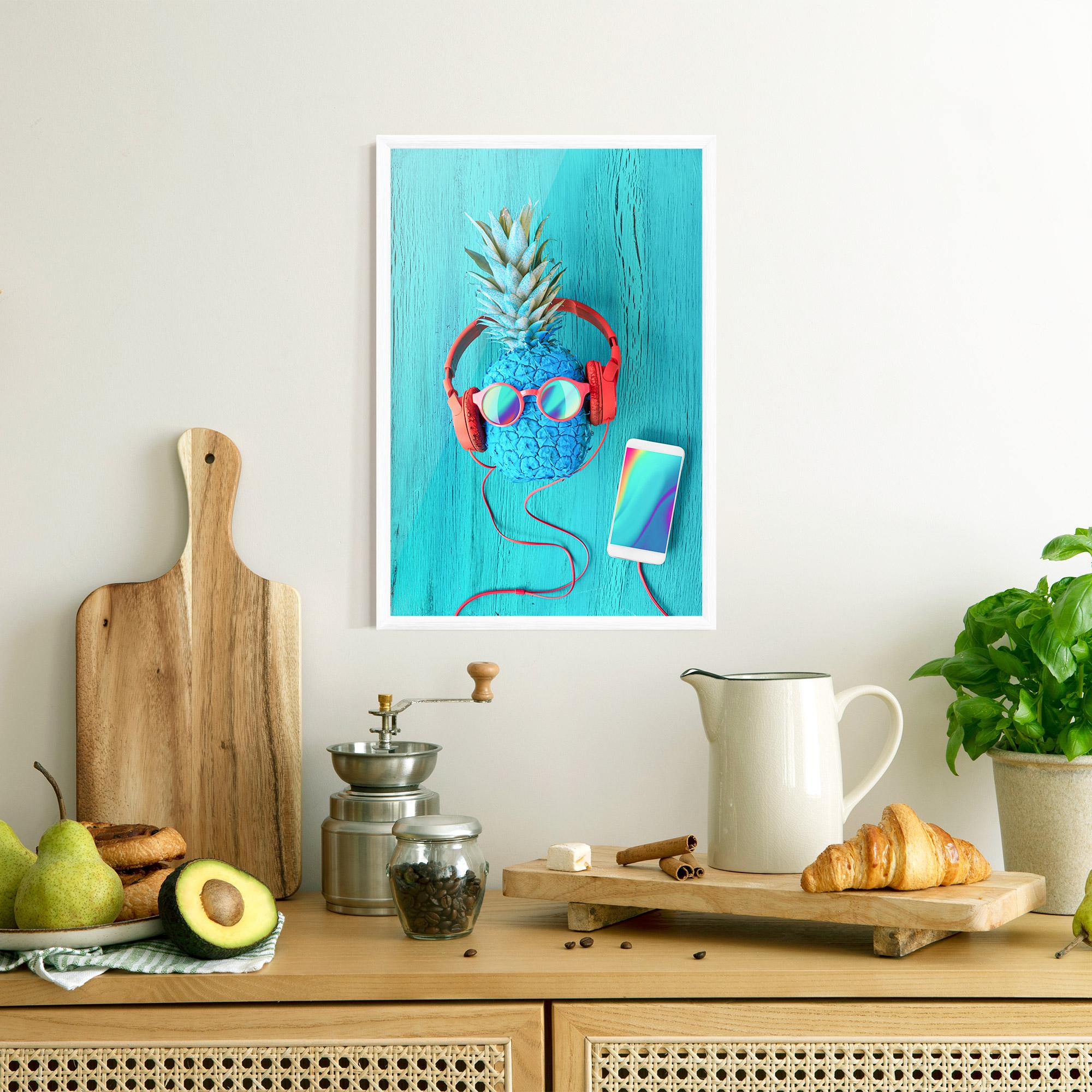 Gerahmte Poster Blue Pineapple mockup 8