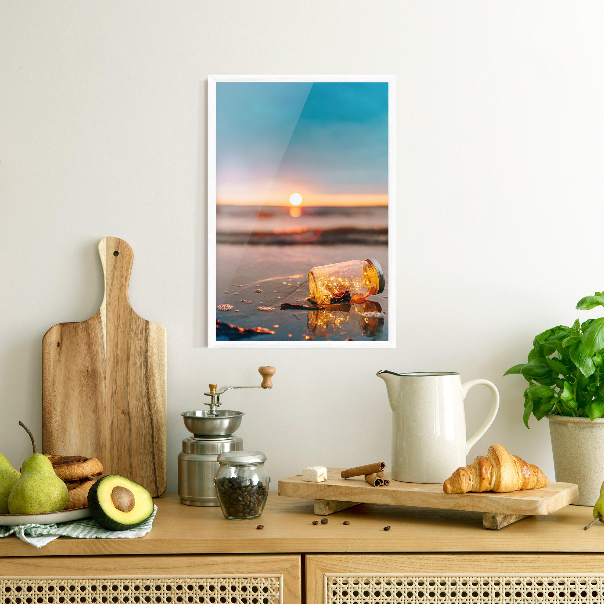 Gerahmte Poster Jar With Lights mockup 8