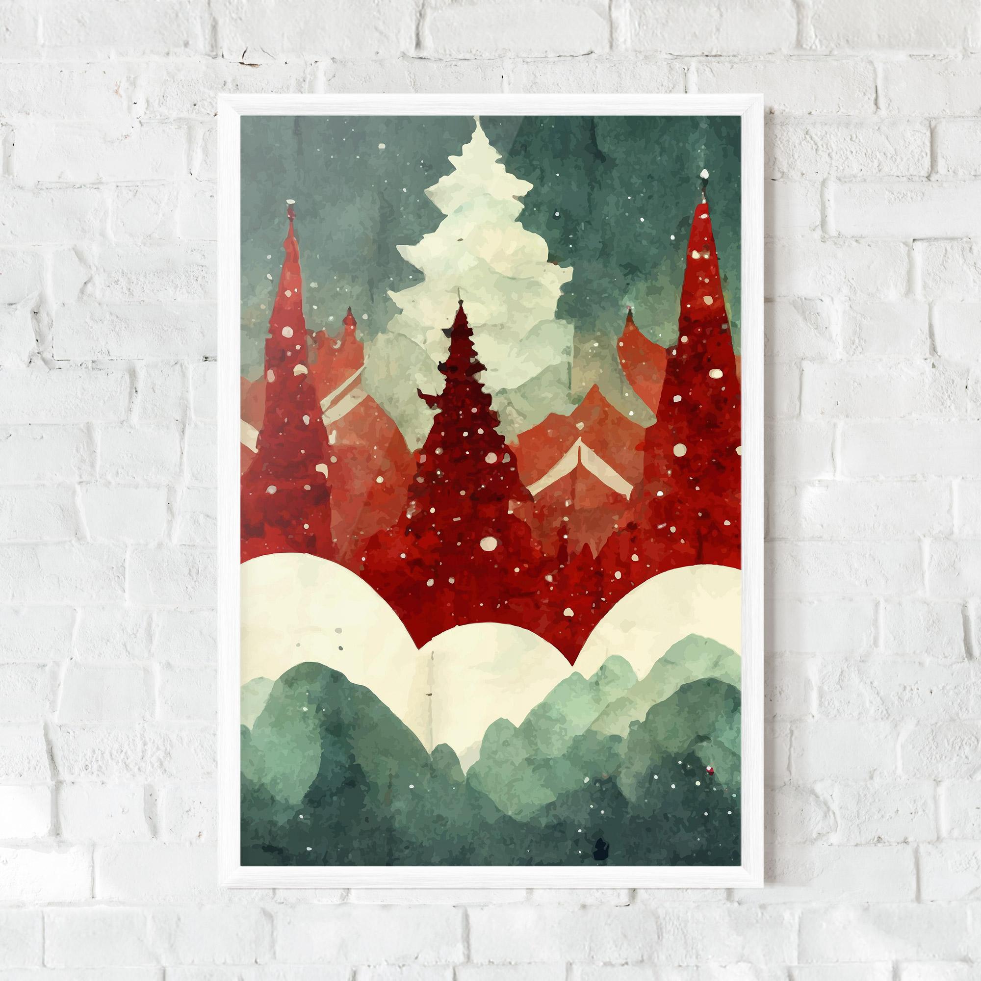 Gerahmte Poster Christmas Landscape mockup 0