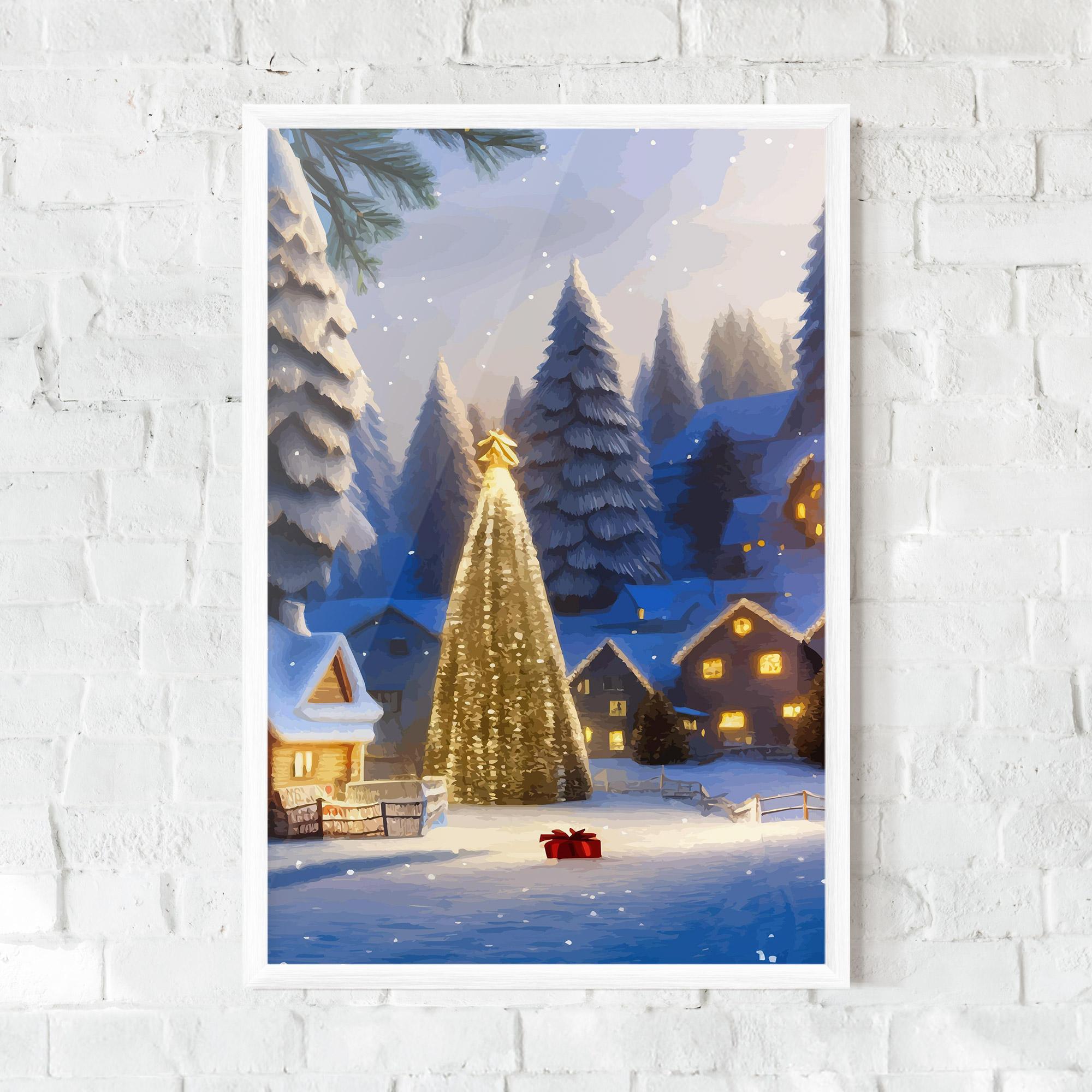 Gerahmte Poster Fairy Tale Christmas House mockup 0