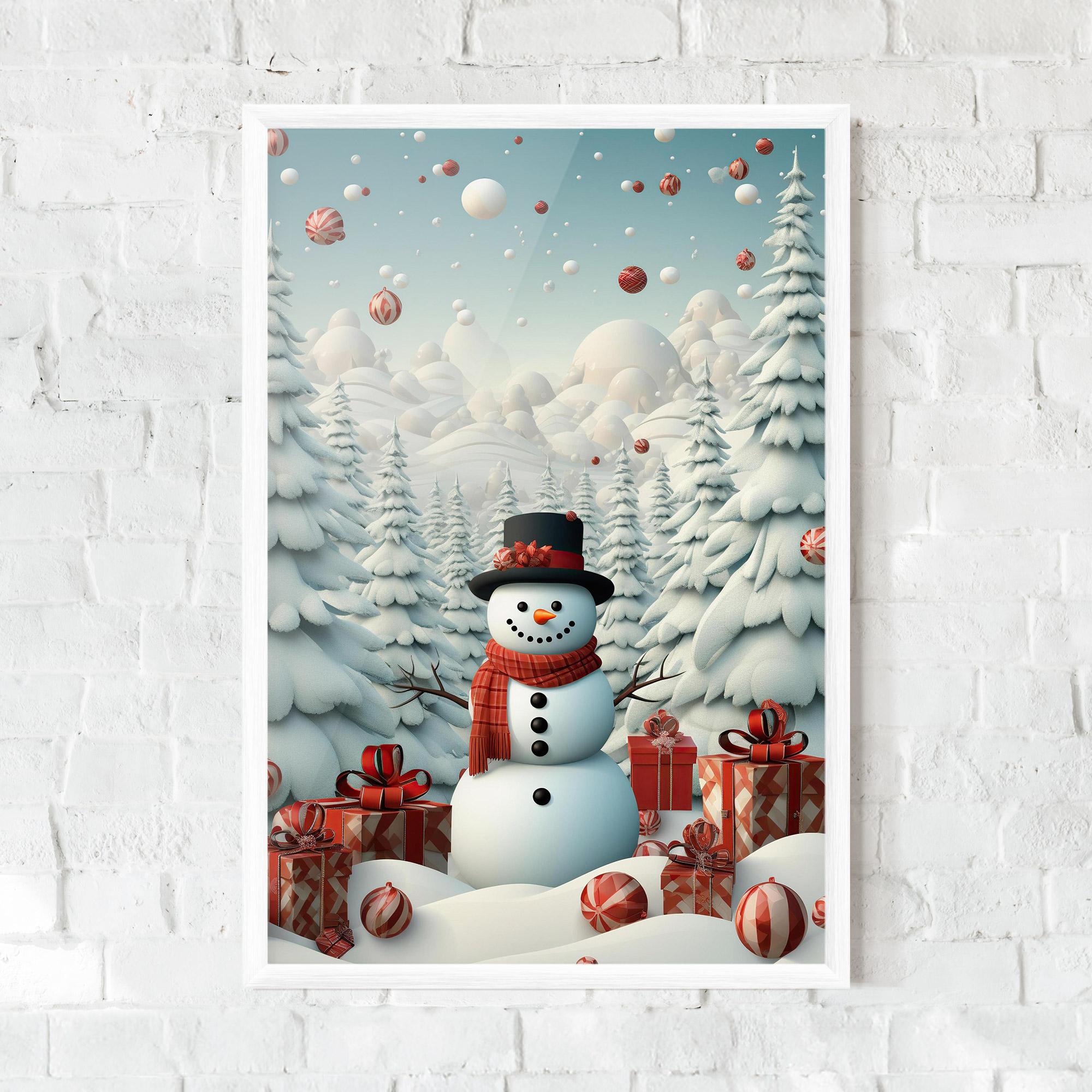 Gerahmte Poster Snowman mockup 0