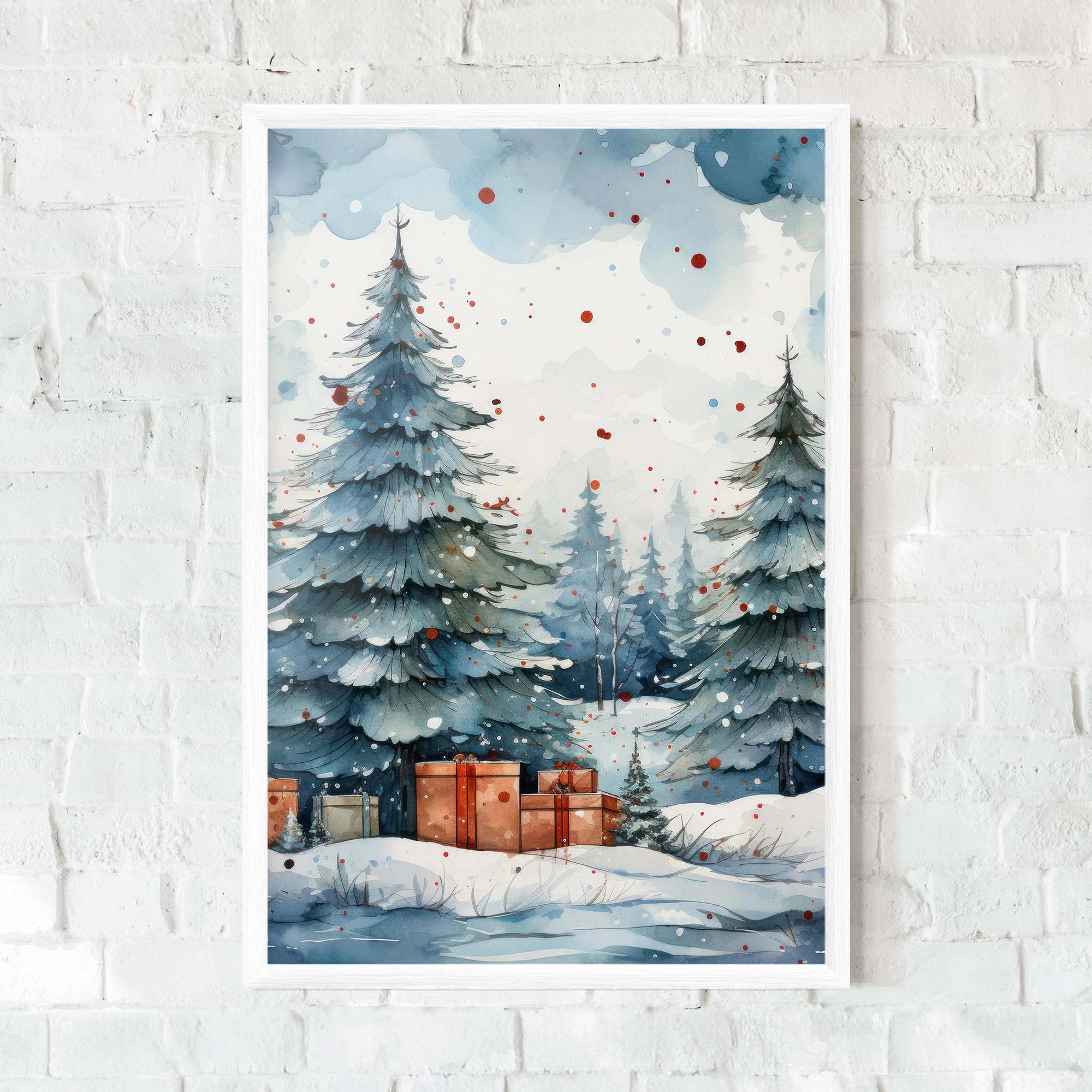 Gerahmte Poster Watercolor Christmas mockup 0