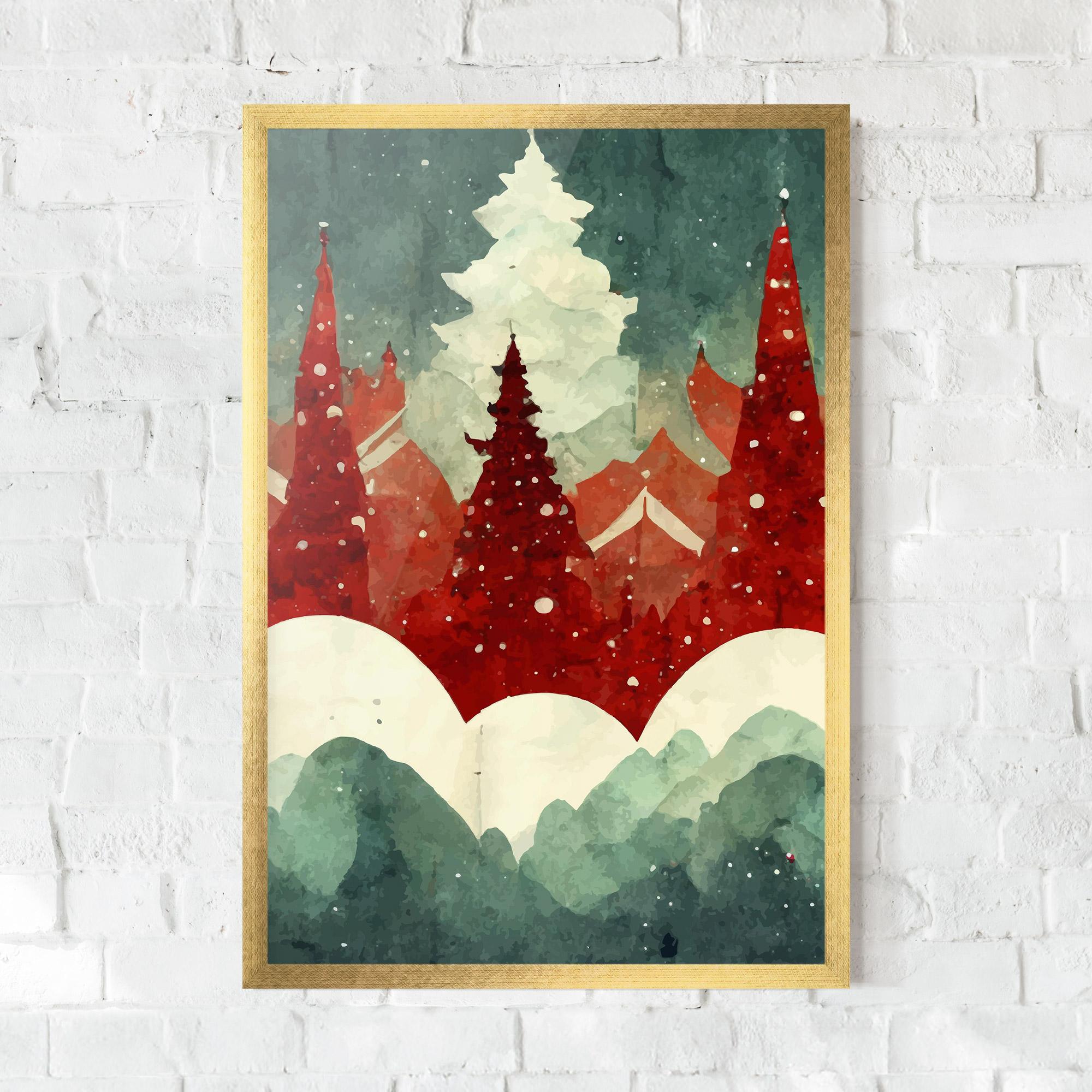 Gerahmte Poster Christmas Landscape mockup 0