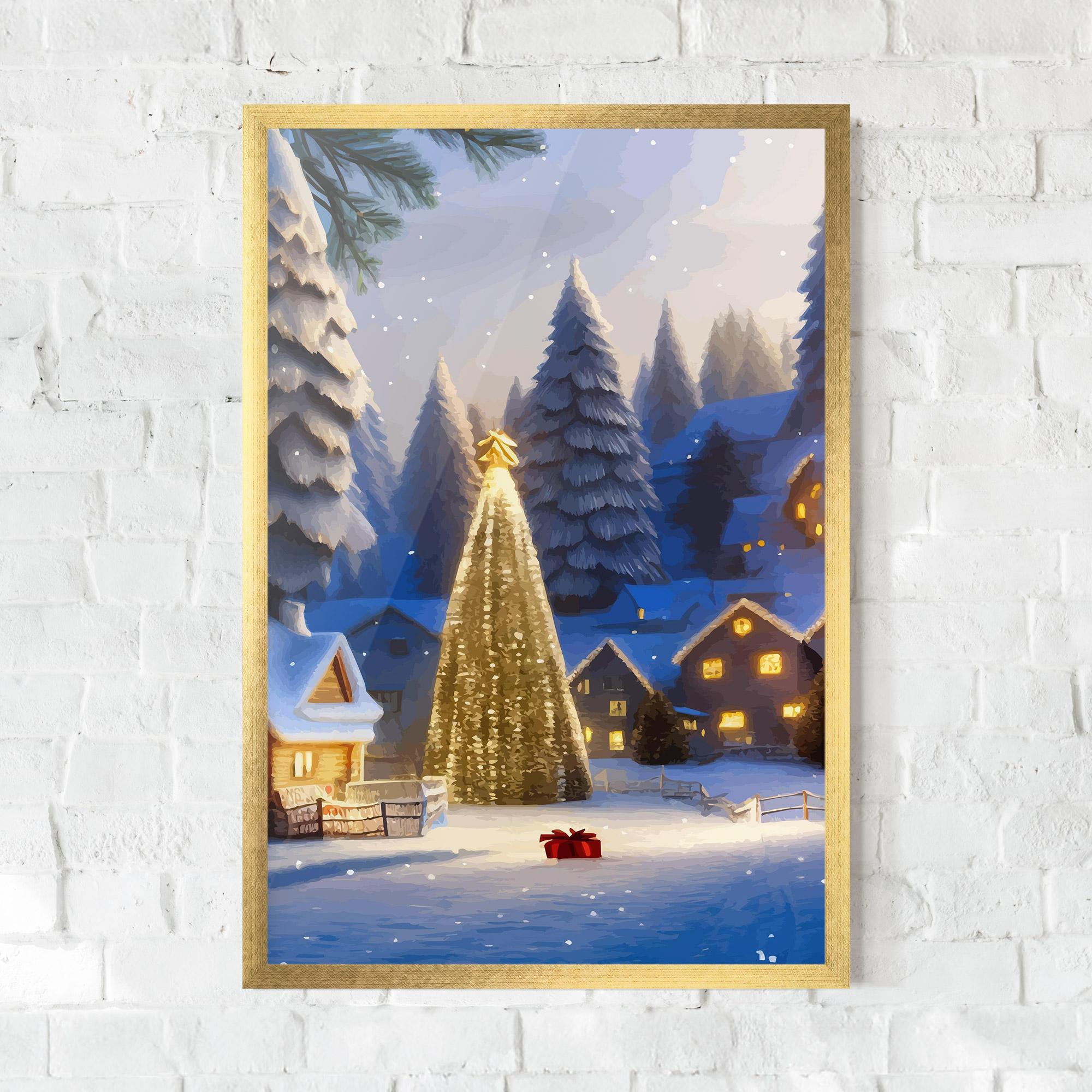 Gerahmte Poster Fairy Tale Christmas House mockup 0