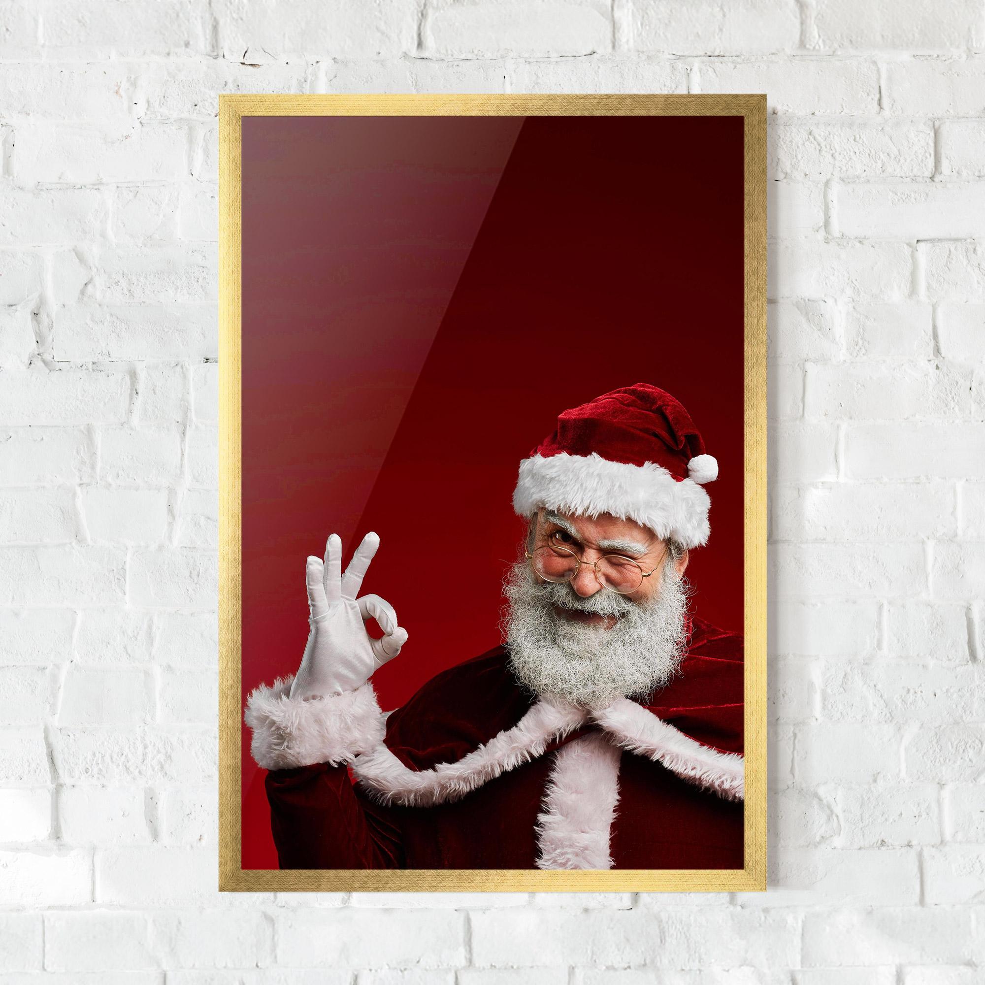 Gerahmte Poster Santa Approves mockup 0