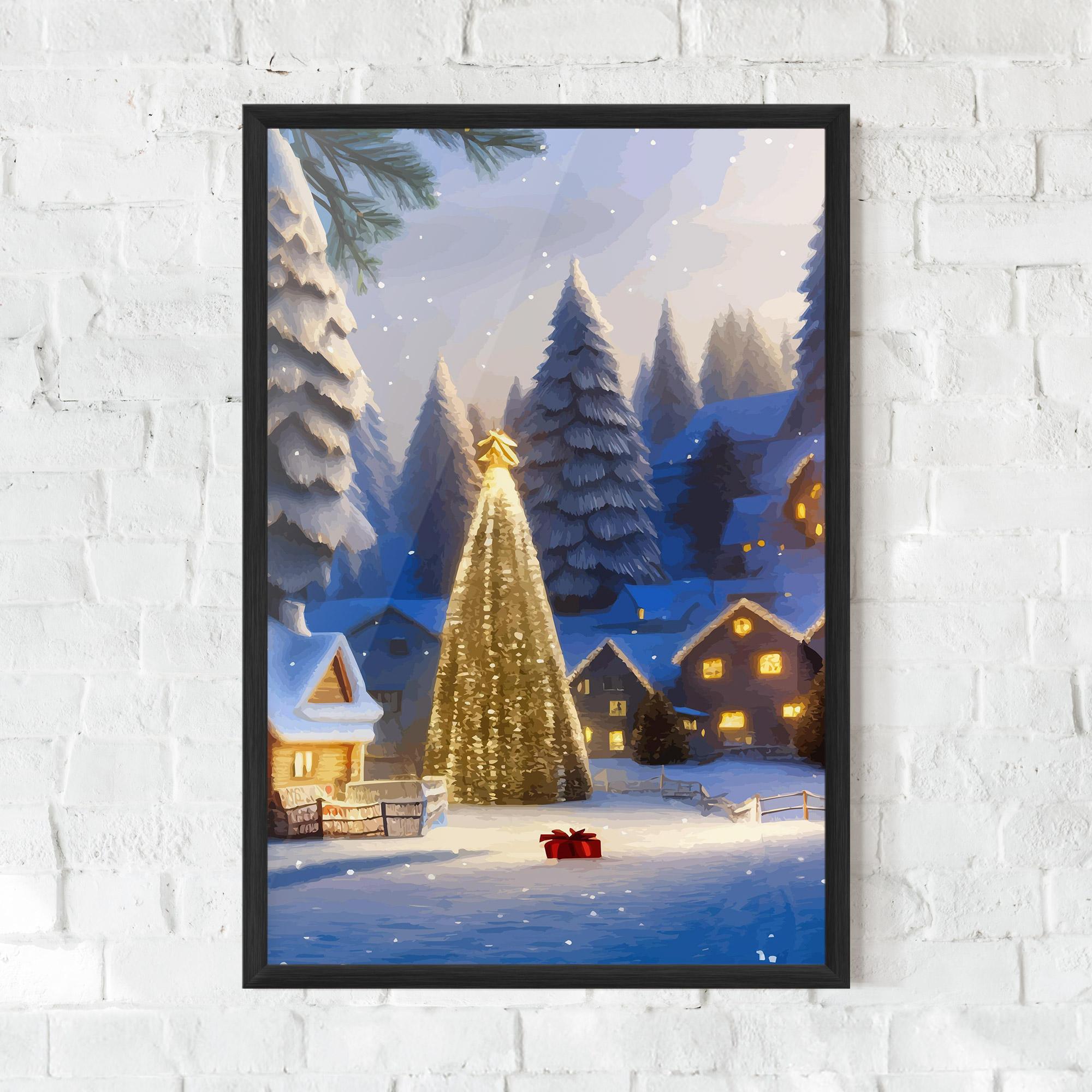Gerahmte Poster Fairy Tale Christmas House mockup 0