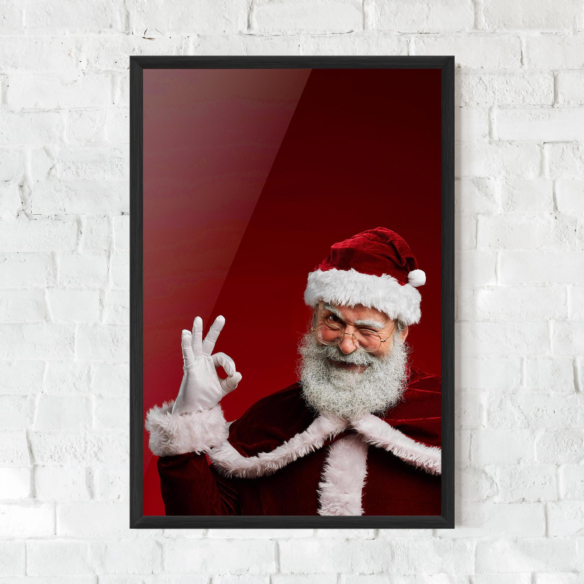 Gerahmte Poster Santa Approves mockup 0