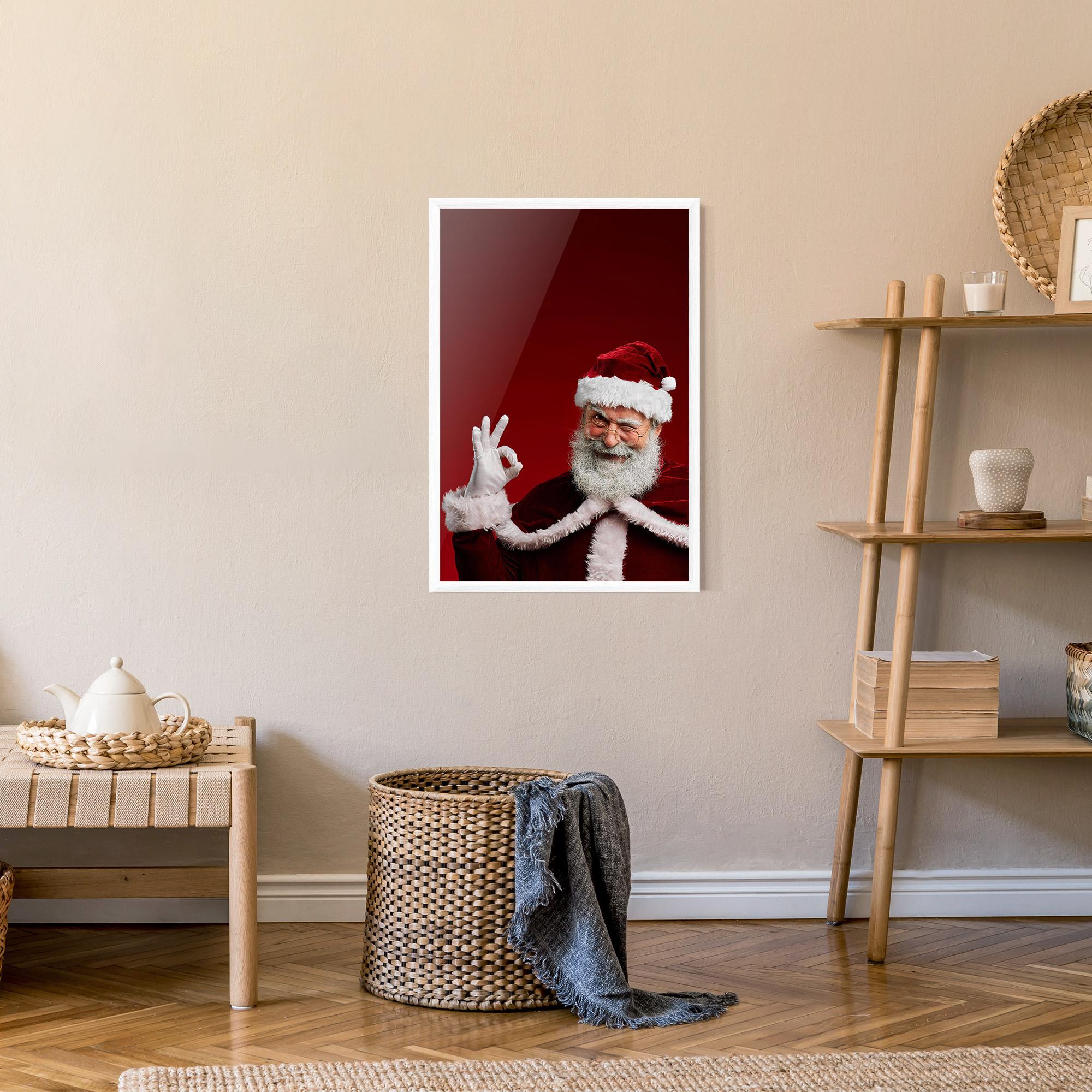 Gerahmte Poster Santa Approves mockup 9