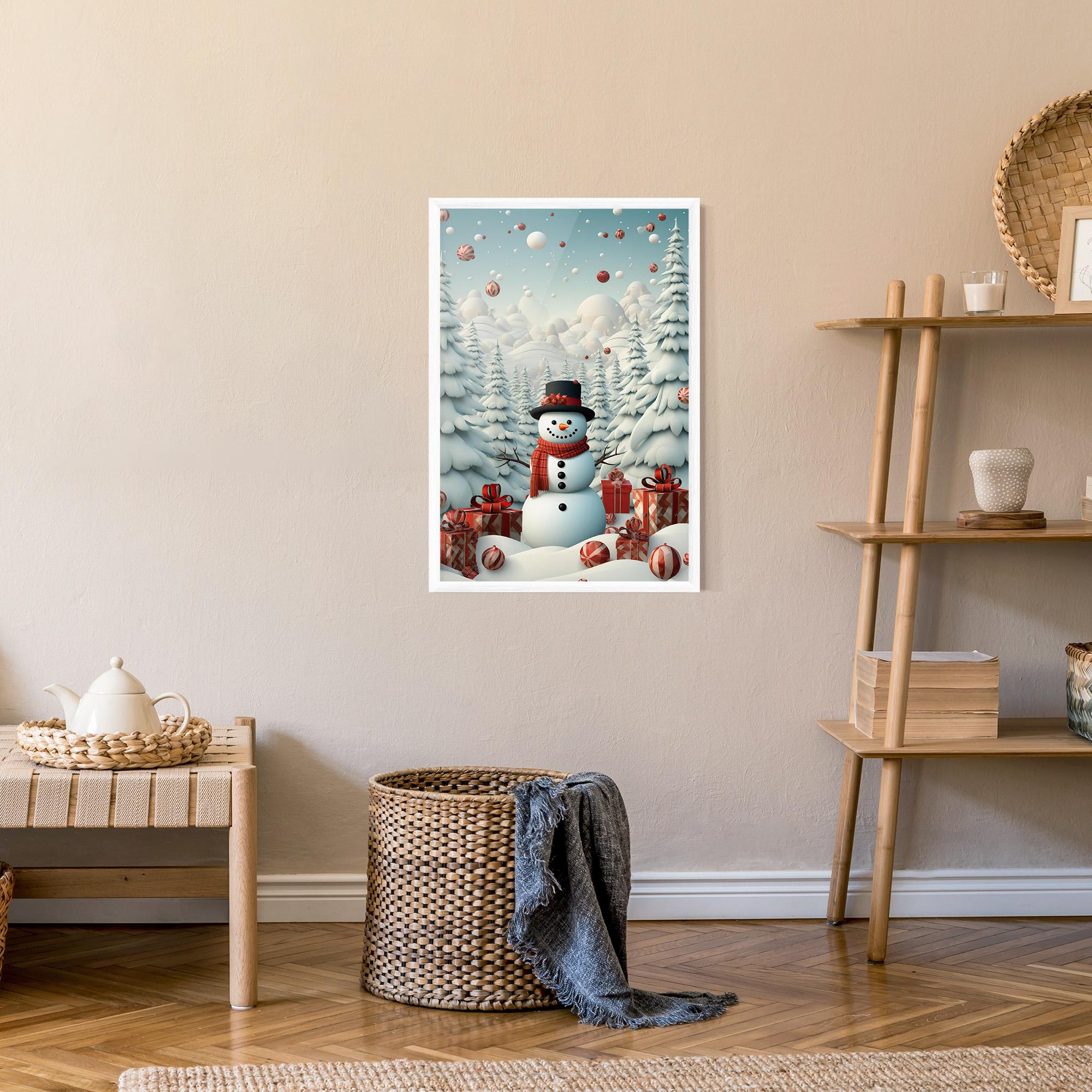 Gerahmte Poster Snowman mockup 9