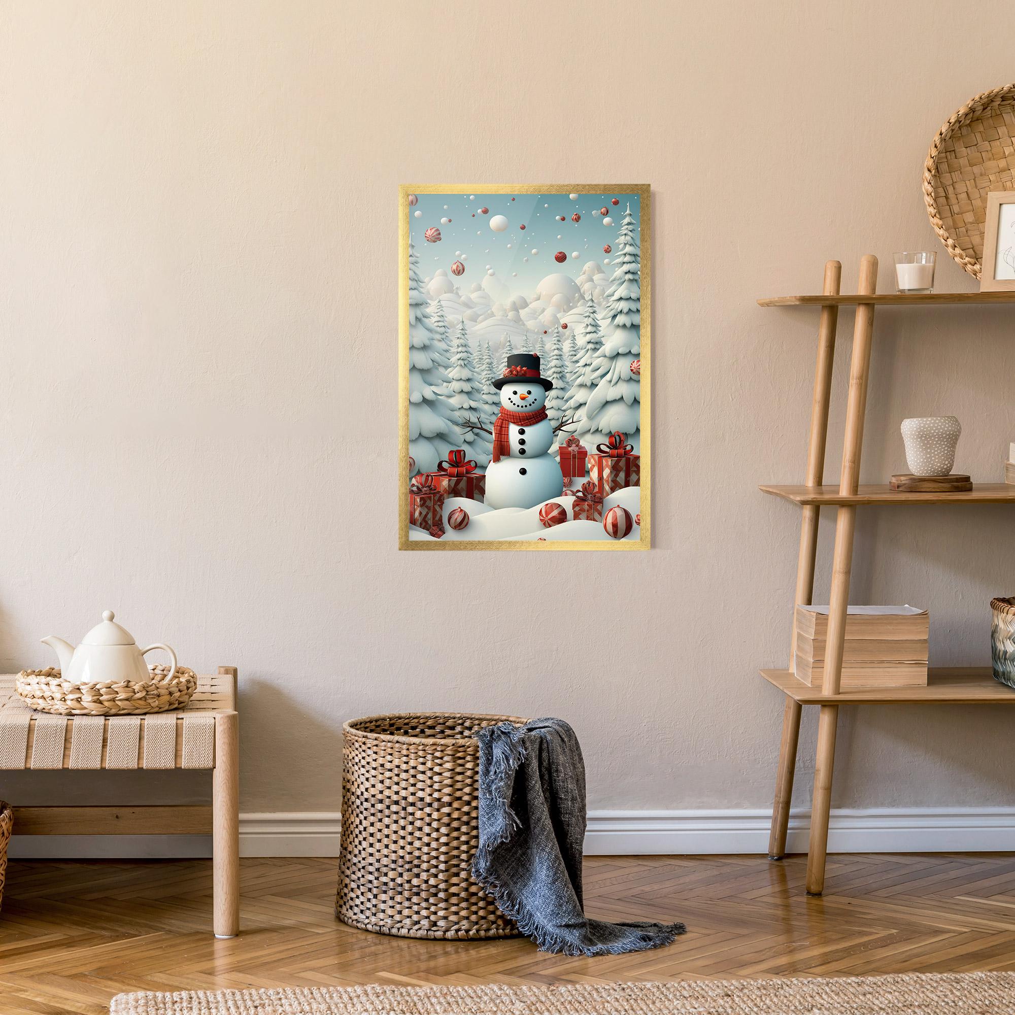 Gerahmte Poster Snowman mockup 9