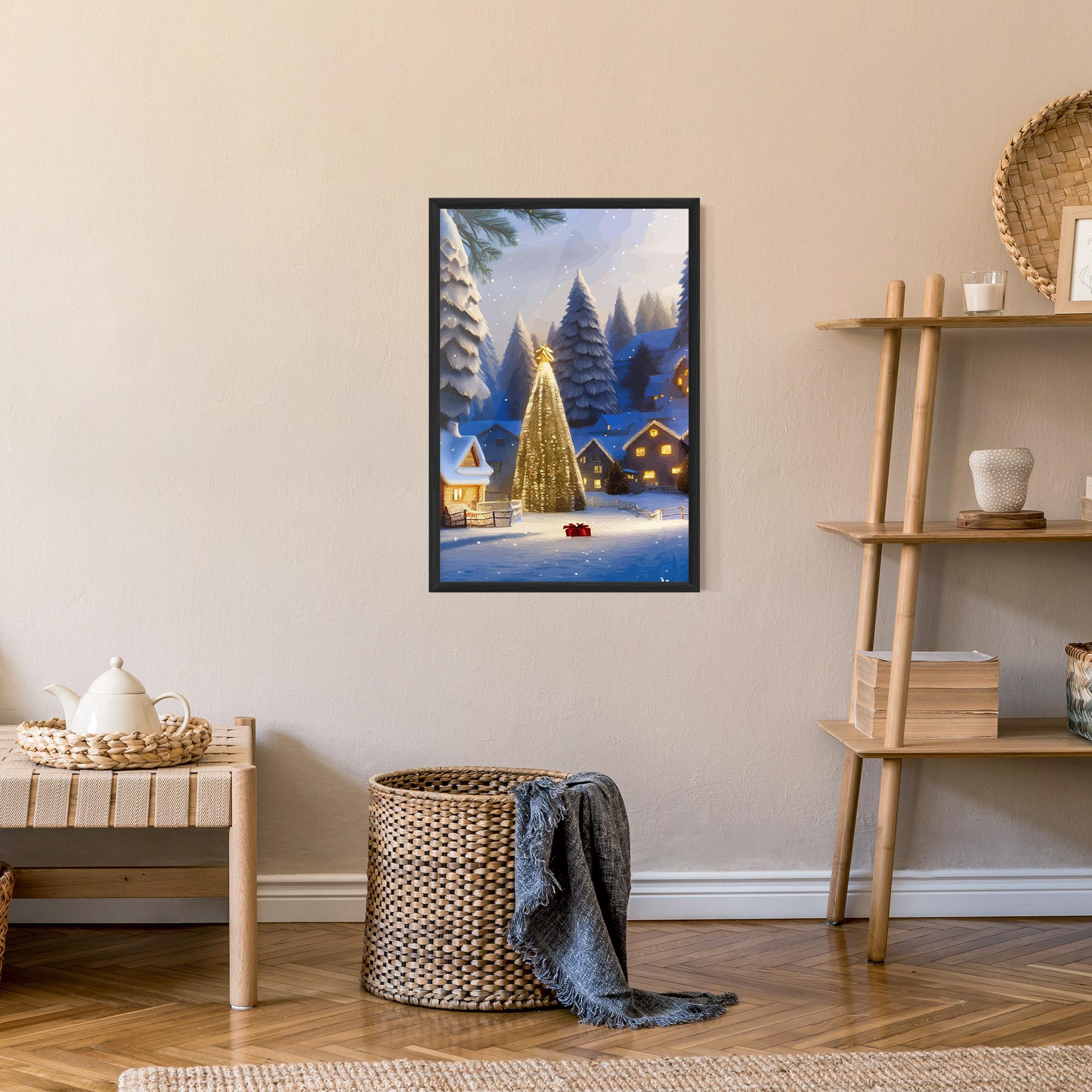 Gerahmte Poster Fairy Tale Christmas House mockup 9