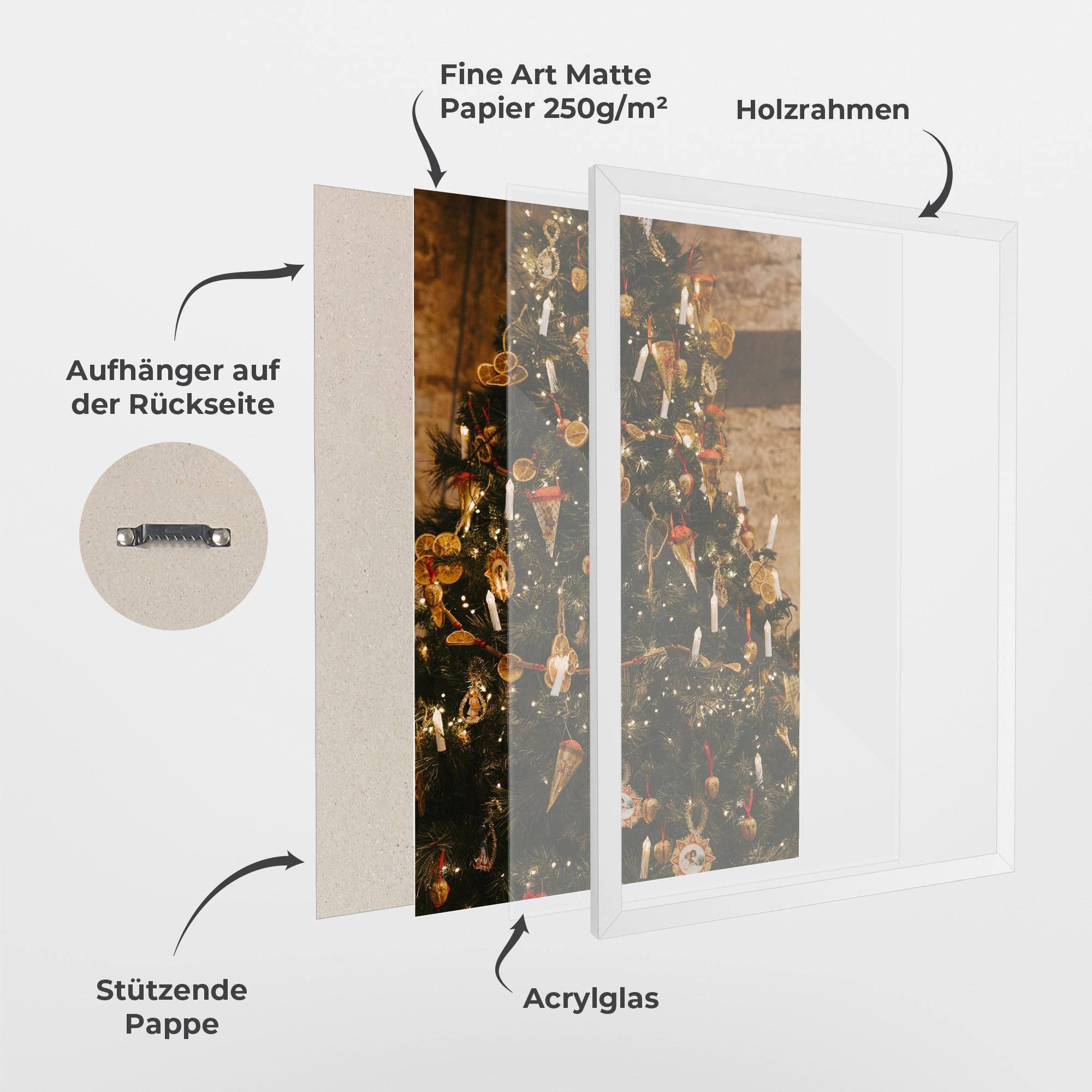 Gerahmte Poster Orange Christmas Decor mockup 1