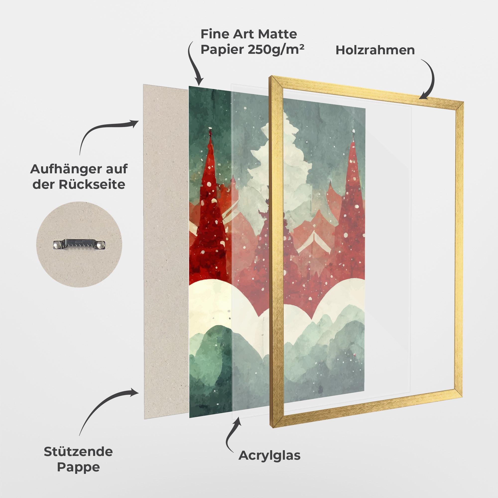 Gerahmte Poster Christmas Landscape mockup 1