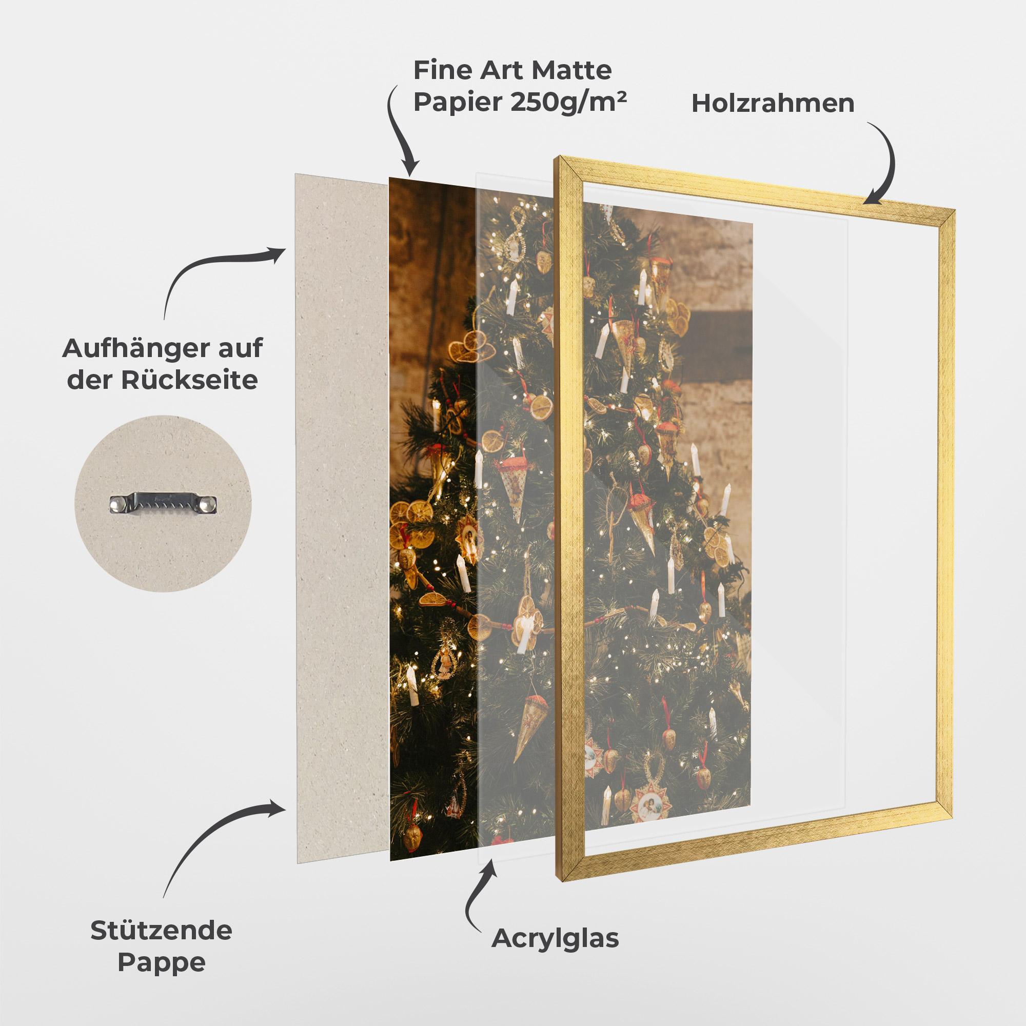 Gerahmte Poster Orange Christmas Decor mockup 1