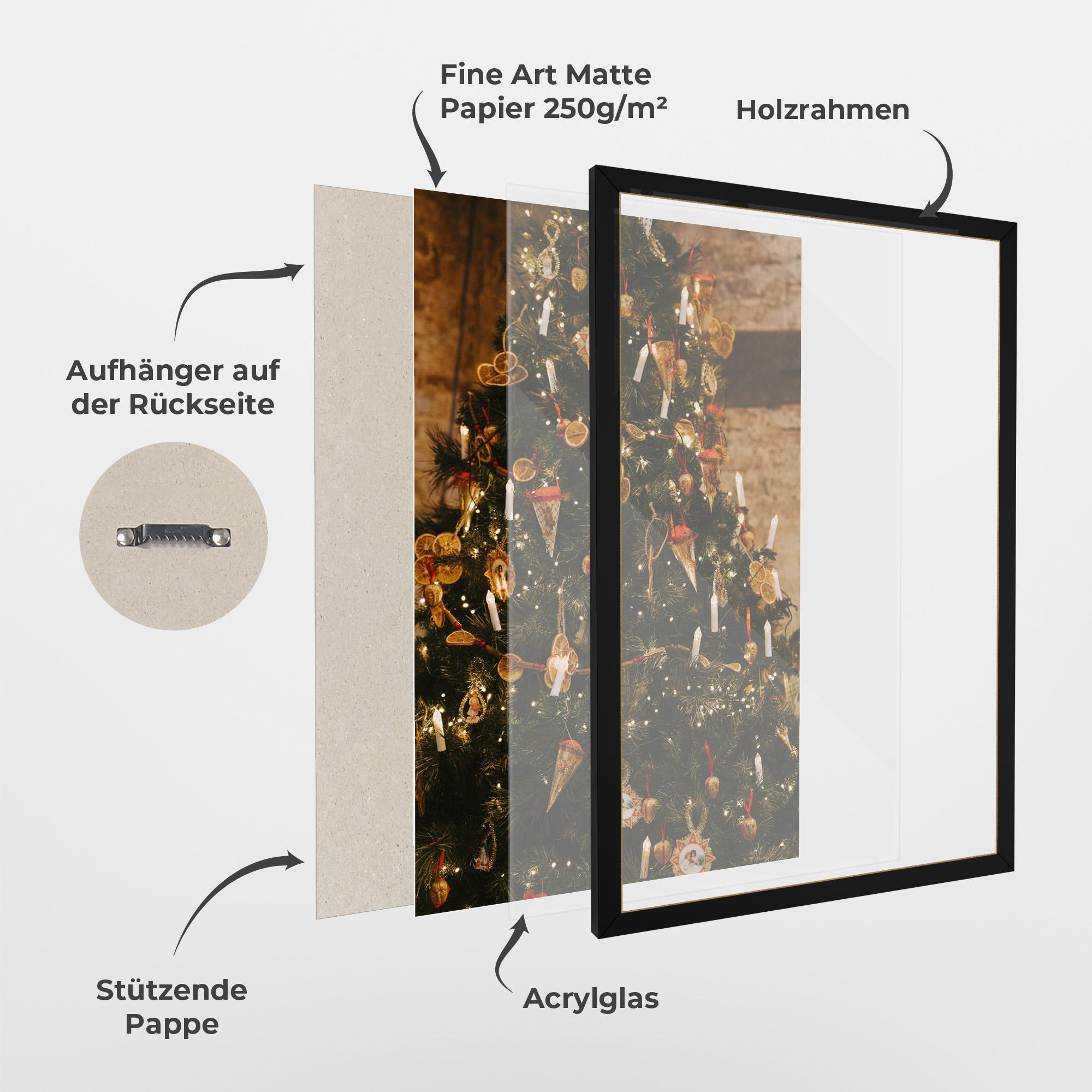 Gerahmte Poster Orange Christmas Decor mockup 1