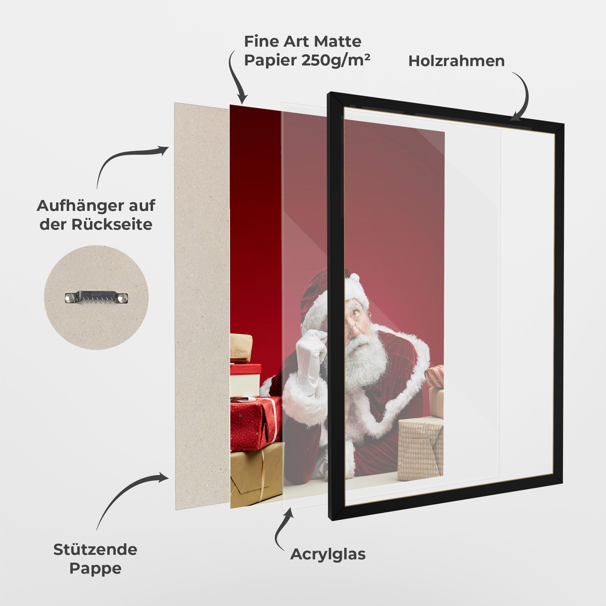 Gerahmte Poster Pensive Santa mockup 1