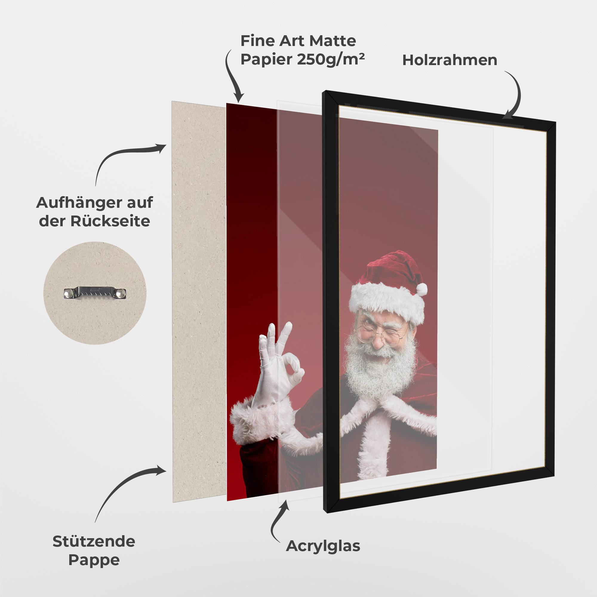Gerahmte Poster Santa Approves mockup 1