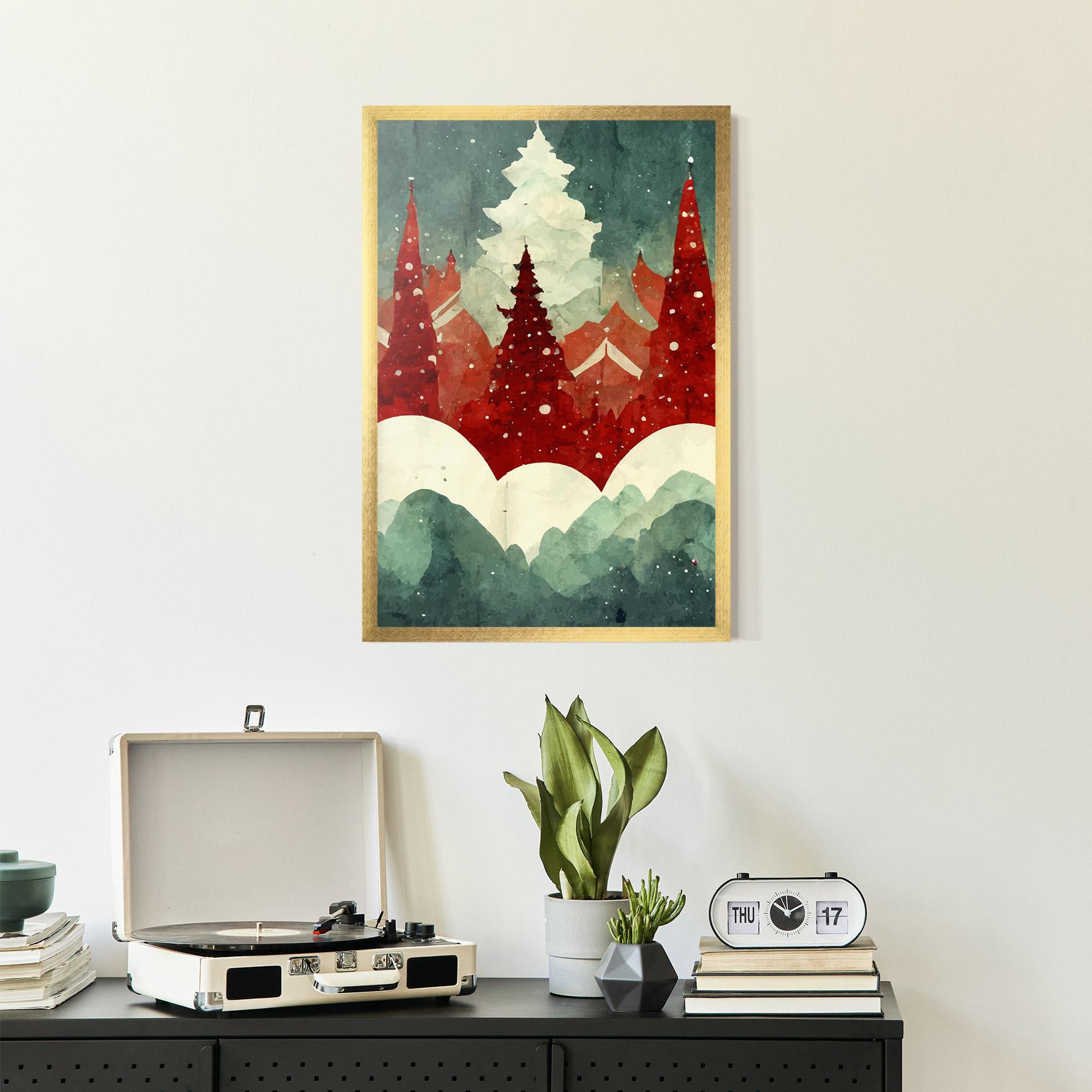 Gerahmte Poster Christmas Landscape mockup 2