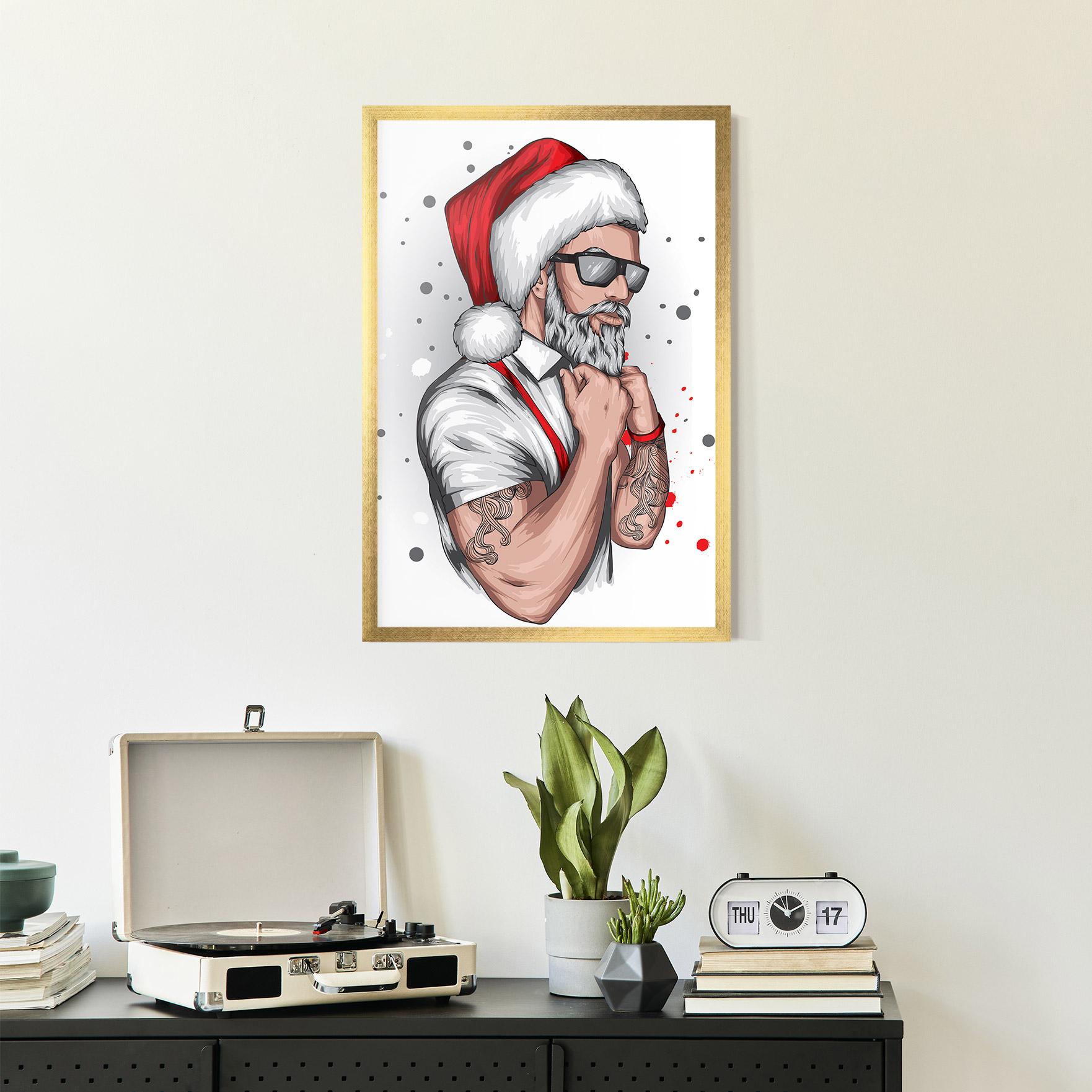 Gerahmte Poster Tattoo Santa mockup 2