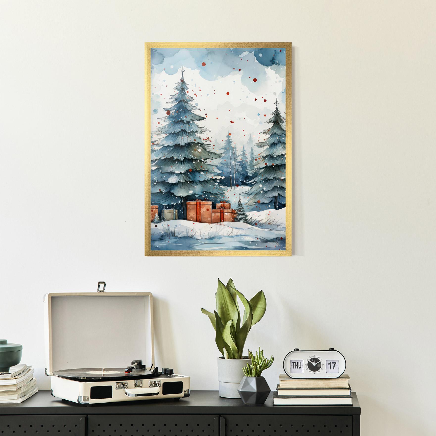 Gerahmte Poster Watercolor Christmas mockup 2