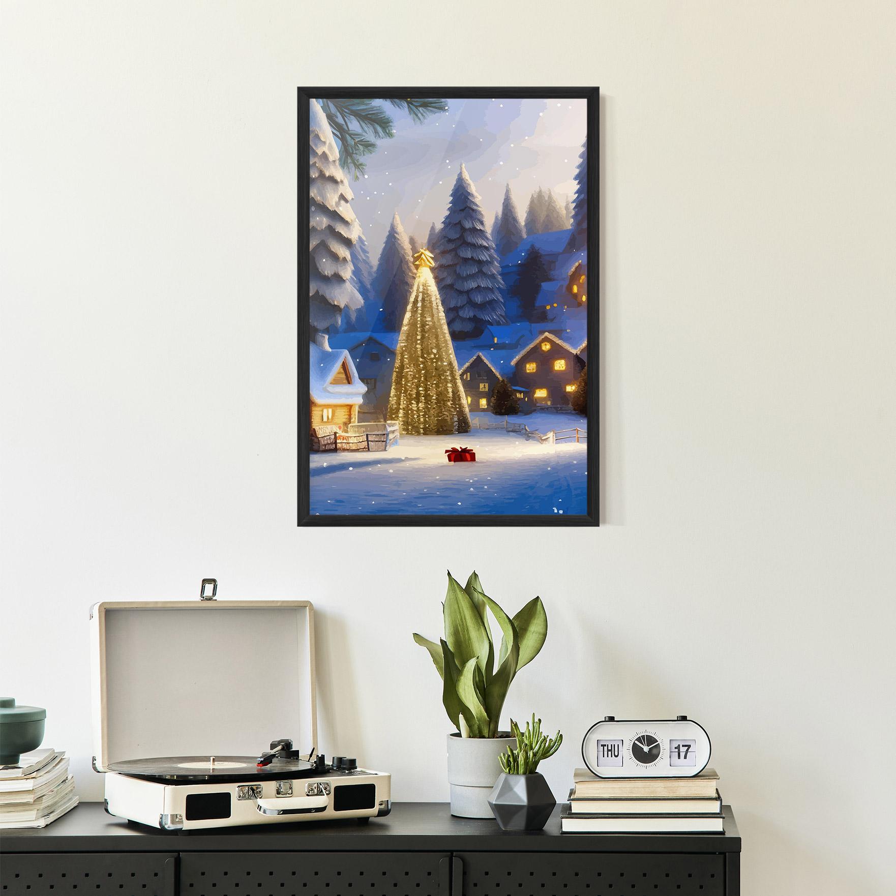 Gerahmte Poster Fairy Tale Christmas House mockup 2