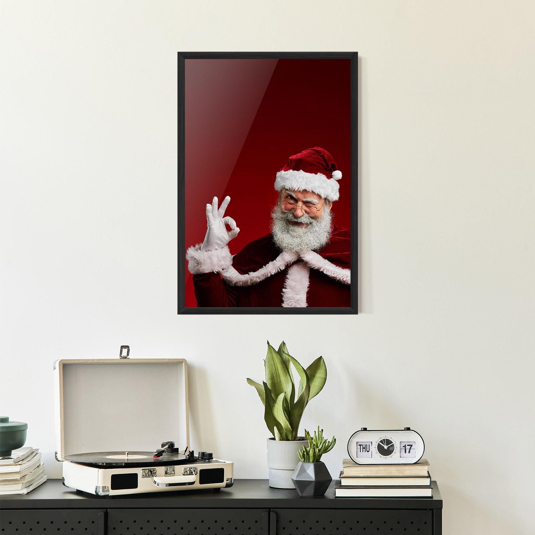Gerahmte Poster Santa Approves mockup 2