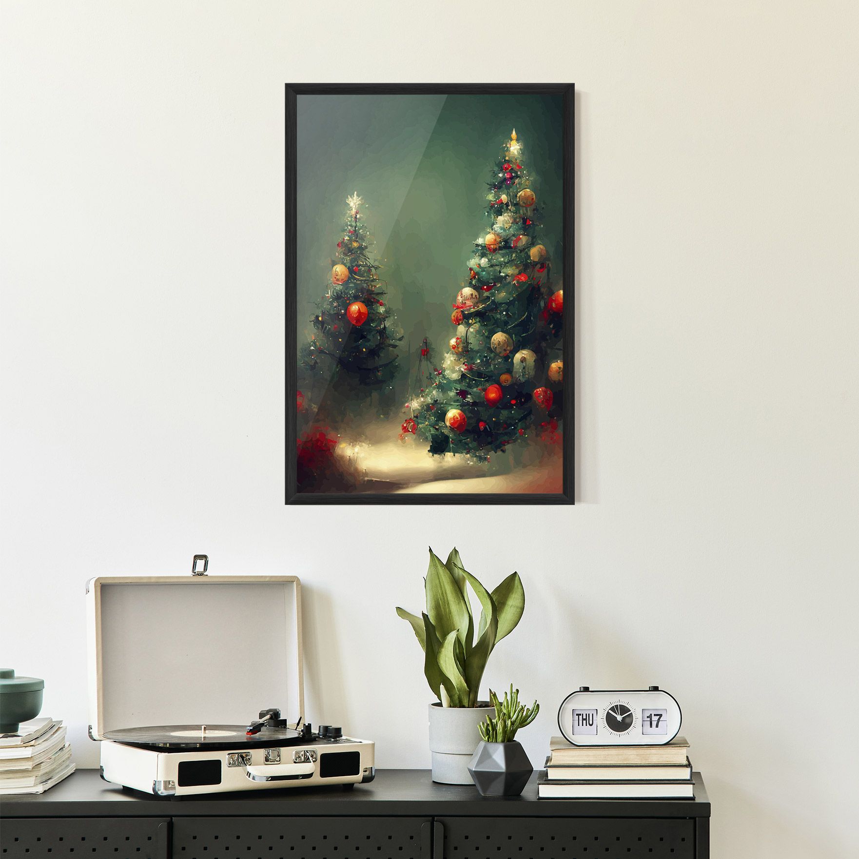 Snow Trees With Lights mockup 2