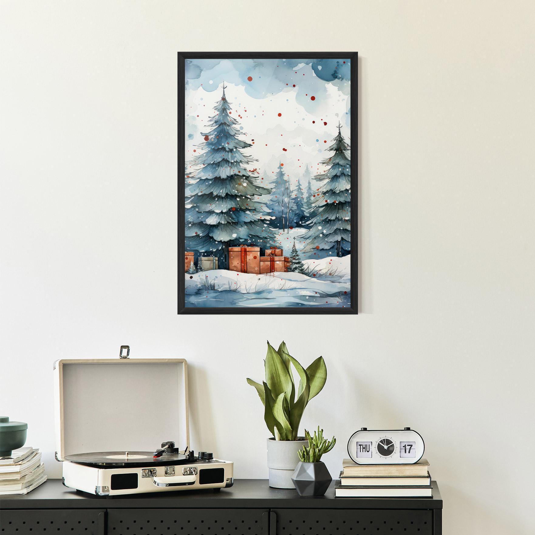 Gerahmte Poster Watercolor Christmas mockup 2