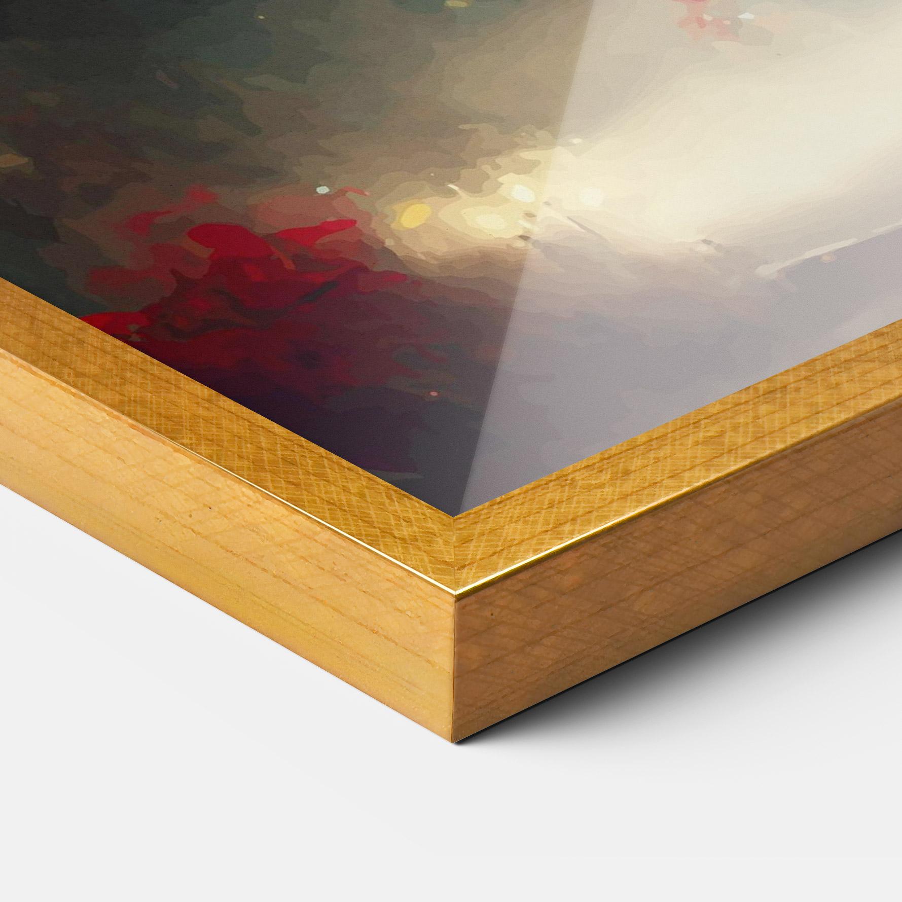 Gerahmte Poster Snow Trees With Lights mockup 3