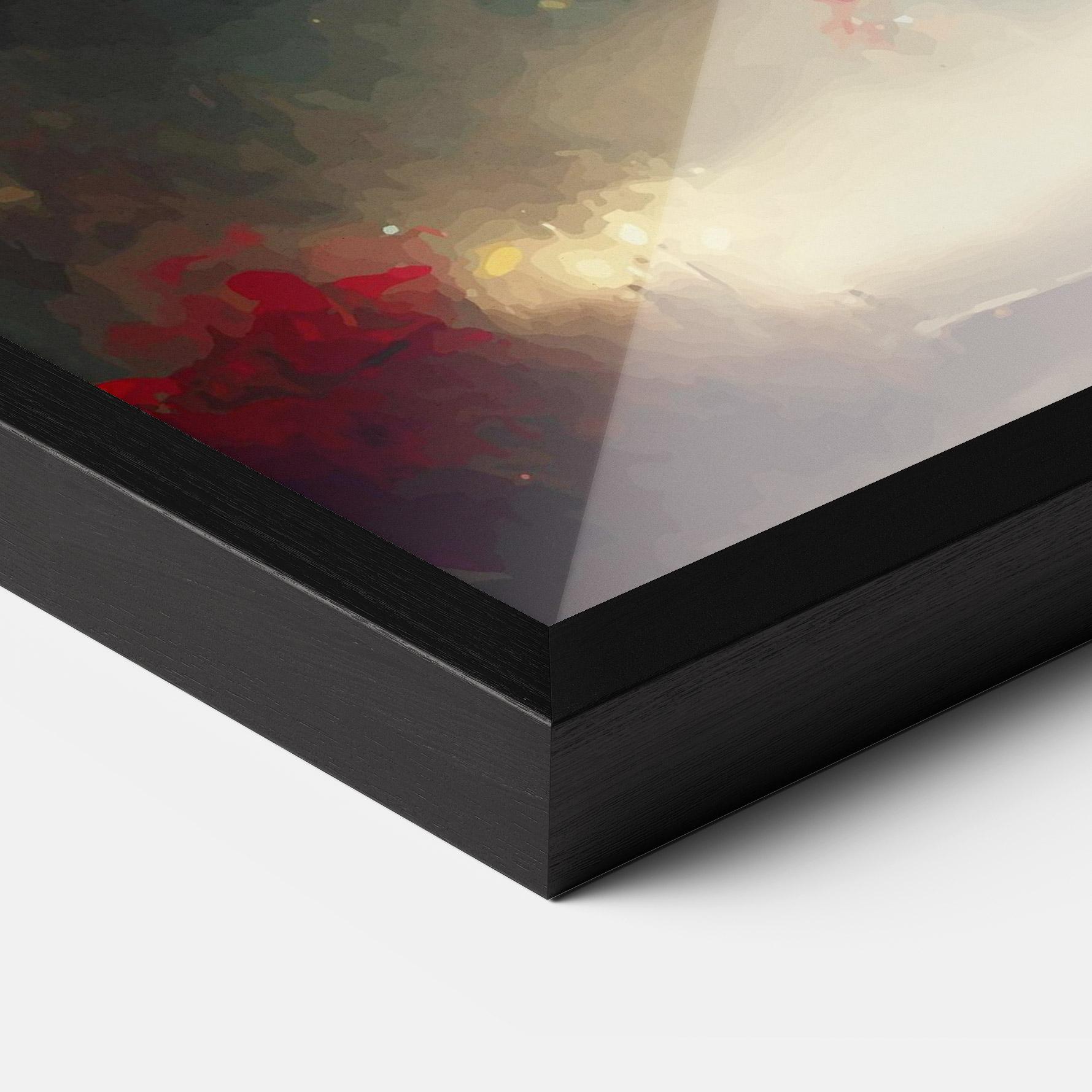 Gerahmte Poster Snow Trees With Lights mockup 3