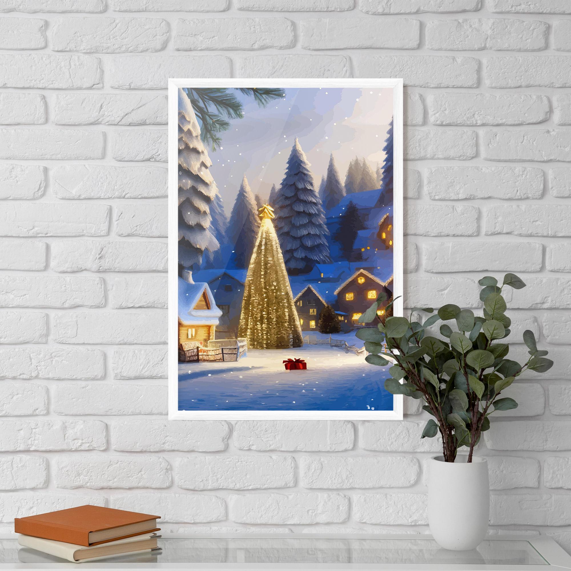 Gerahmte Poster Fairy Tale Christmas House mockup 5
