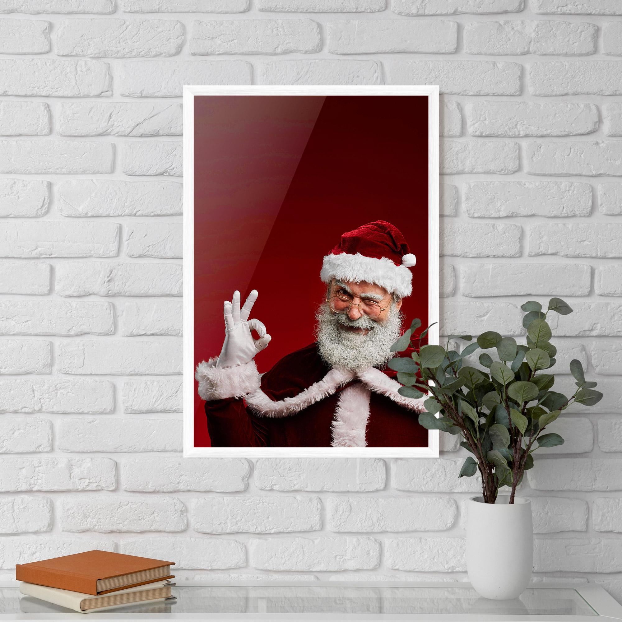 Gerahmte Poster Santa Approves mockup 5