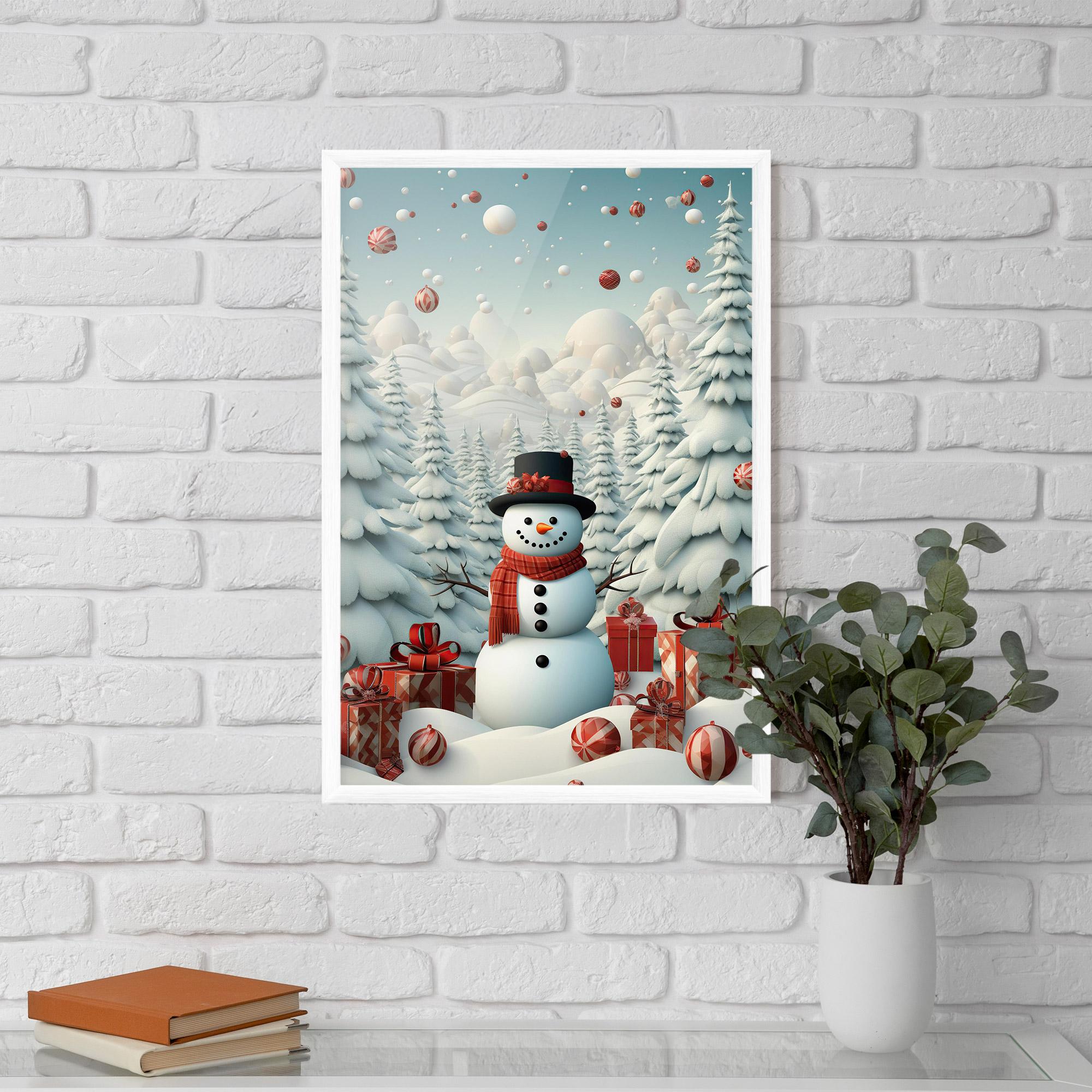 Gerahmte Poster Snowman mockup 5