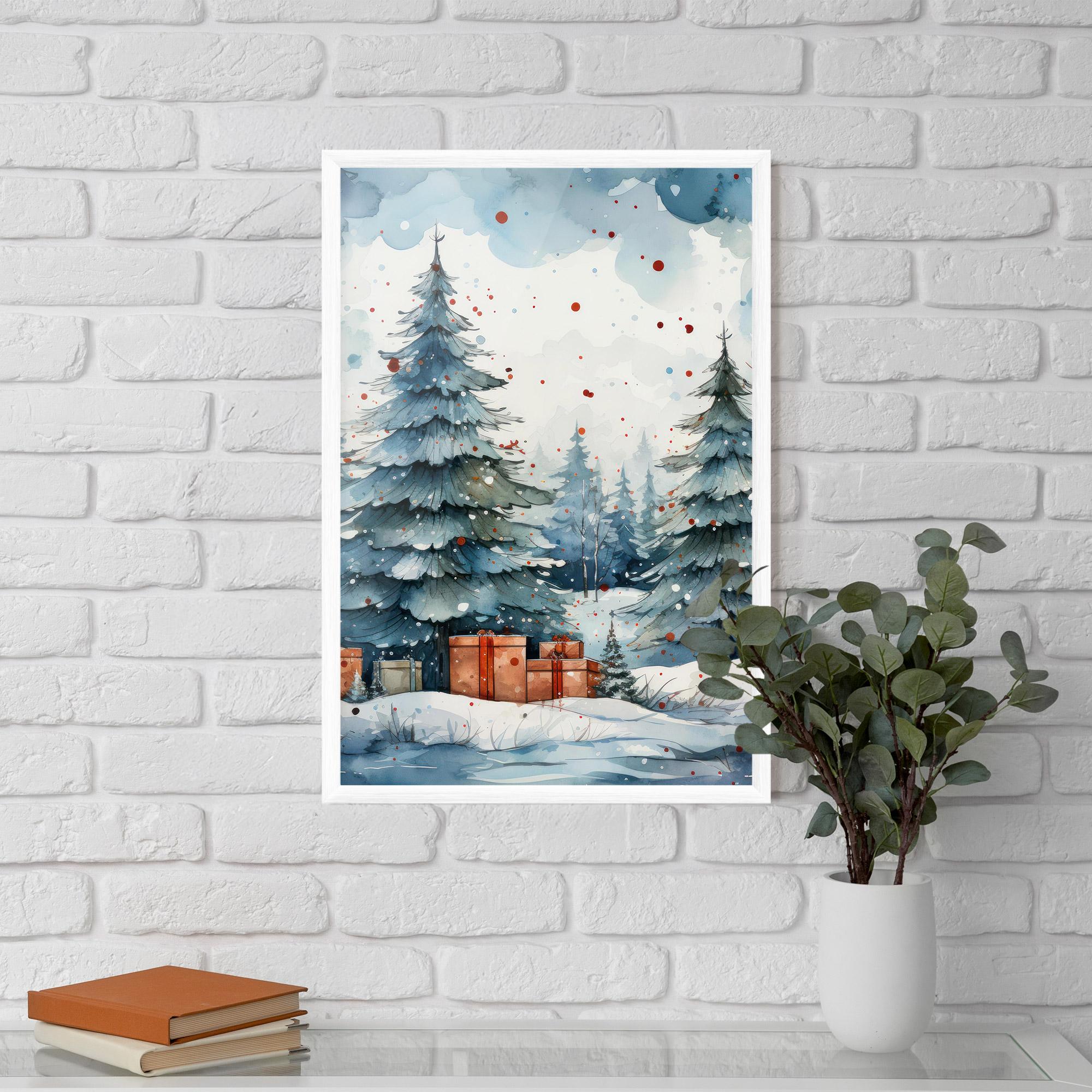 Gerahmte Poster Watercolor Christmas mockup 5