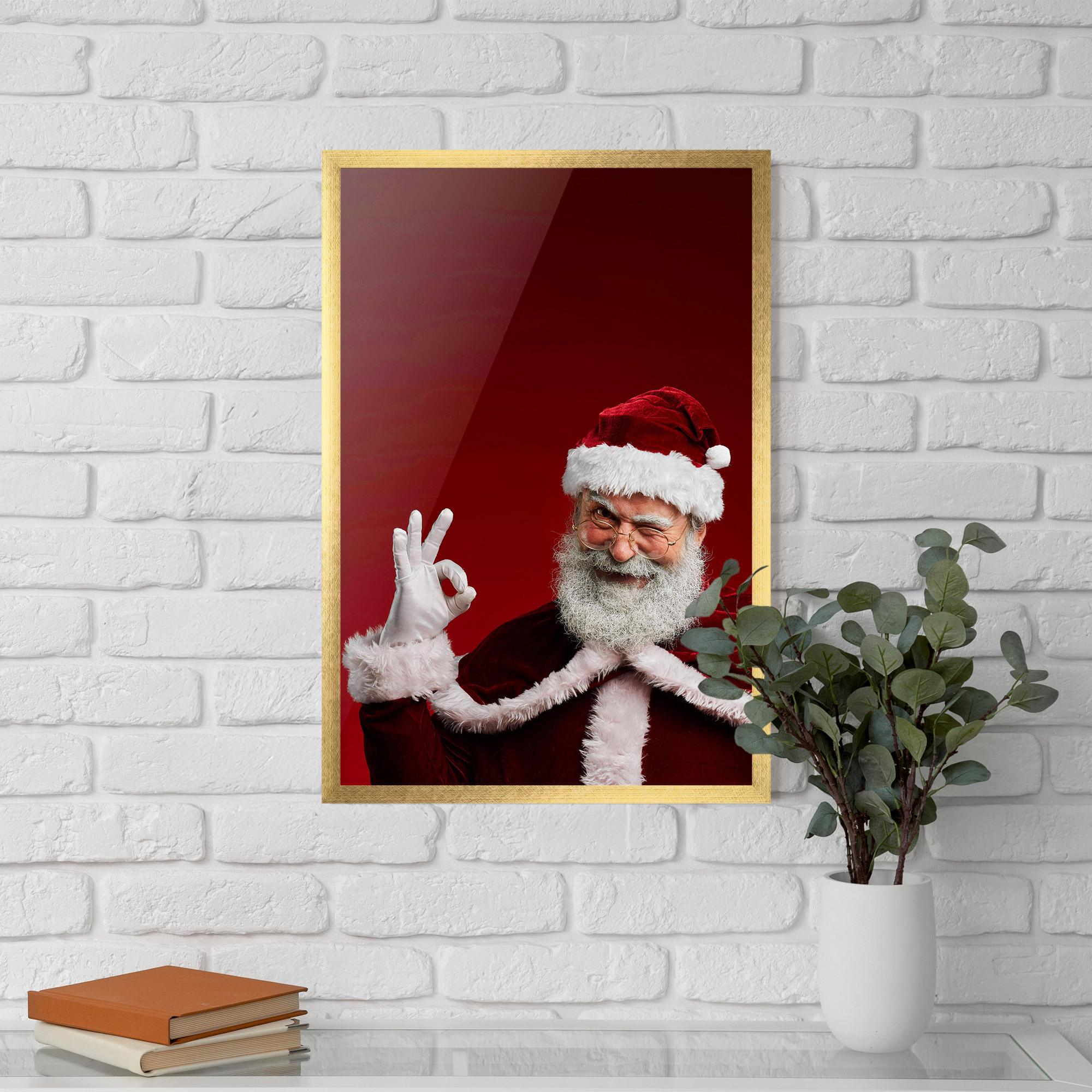 Gerahmte Poster Santa Approves mockup 5