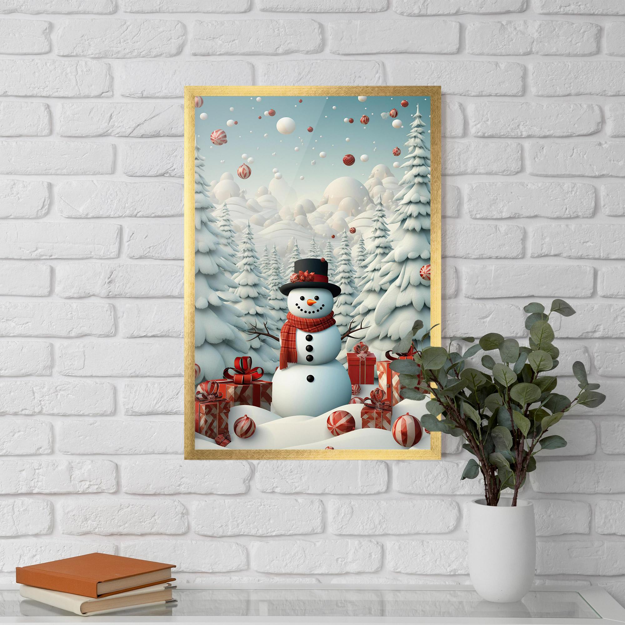 Gerahmte Poster Snowman mockup 5