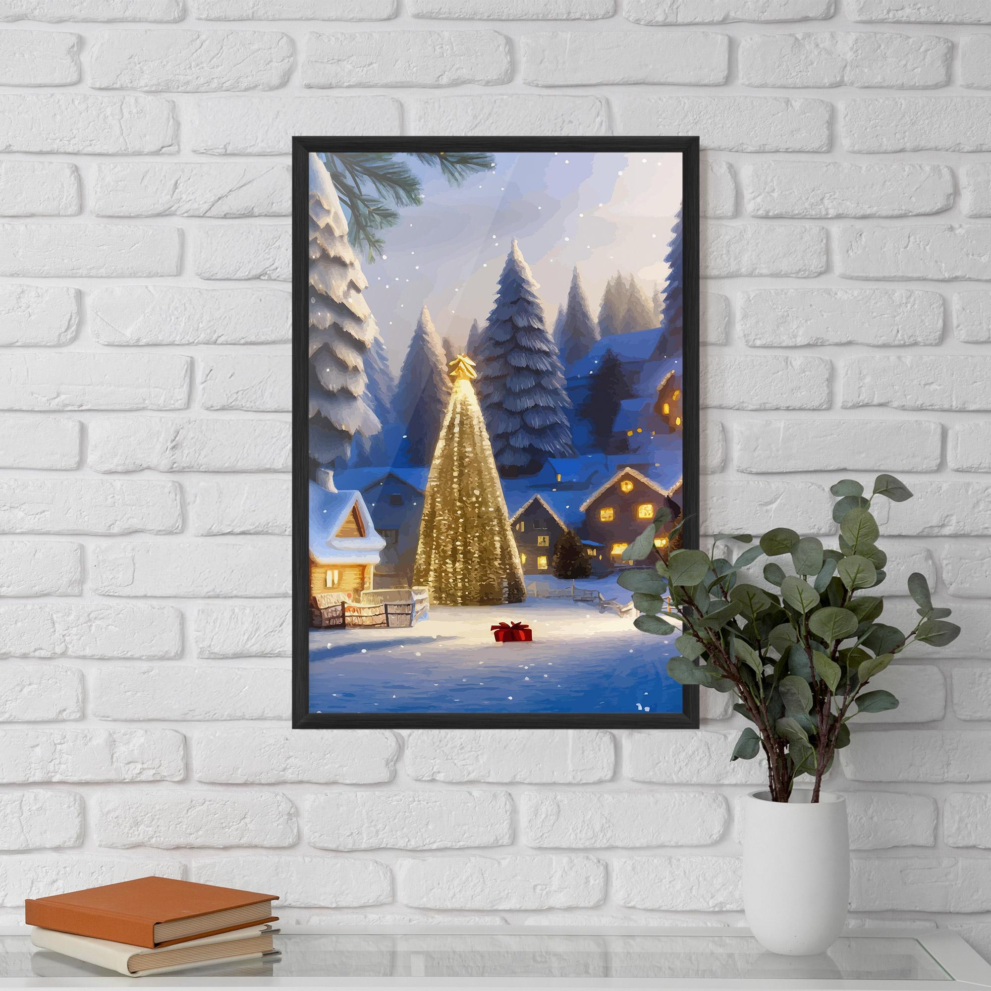 Gerahmte Poster Fairy Tale Christmas House mockup 5