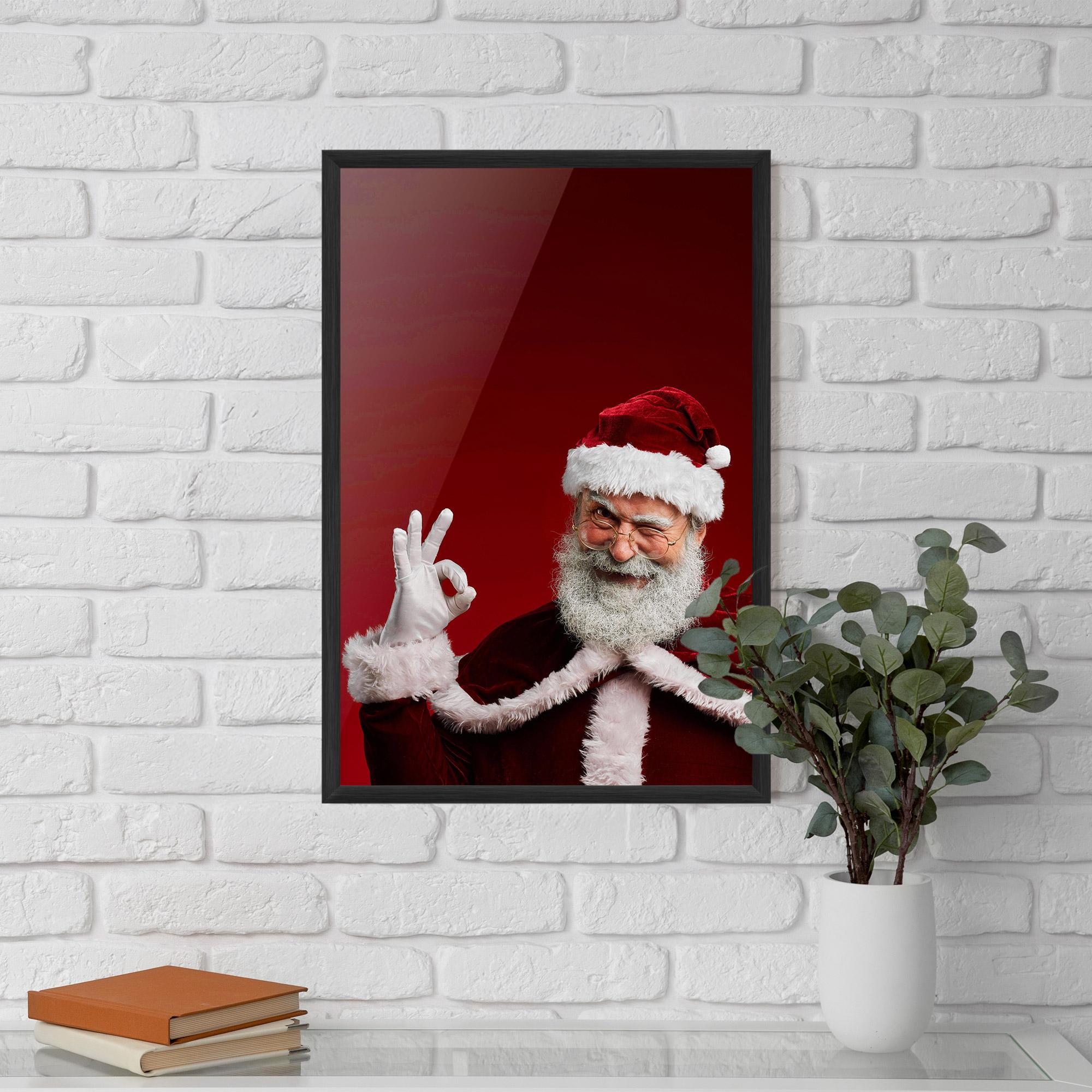 Gerahmte Poster Santa Approves mockup 5
