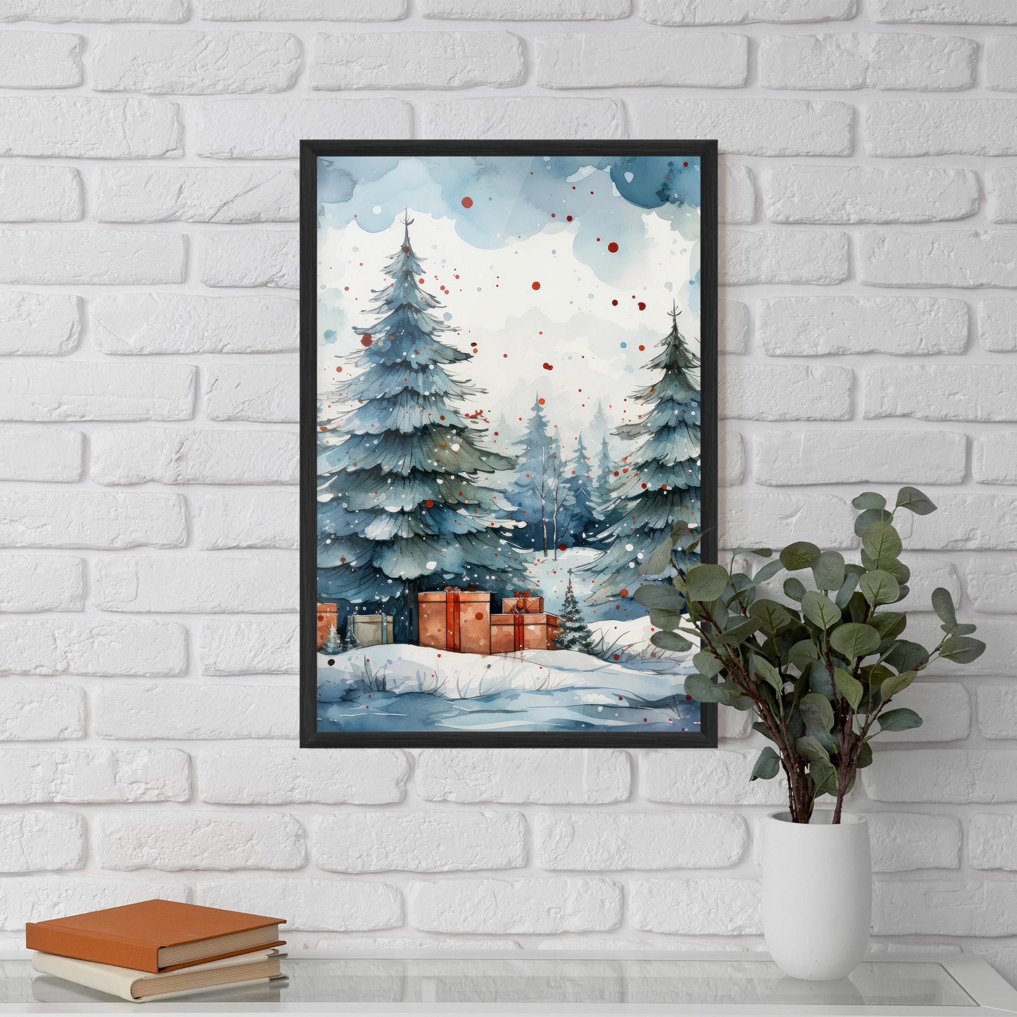 Gerahmte Poster Watercolor Christmas mockup 5
