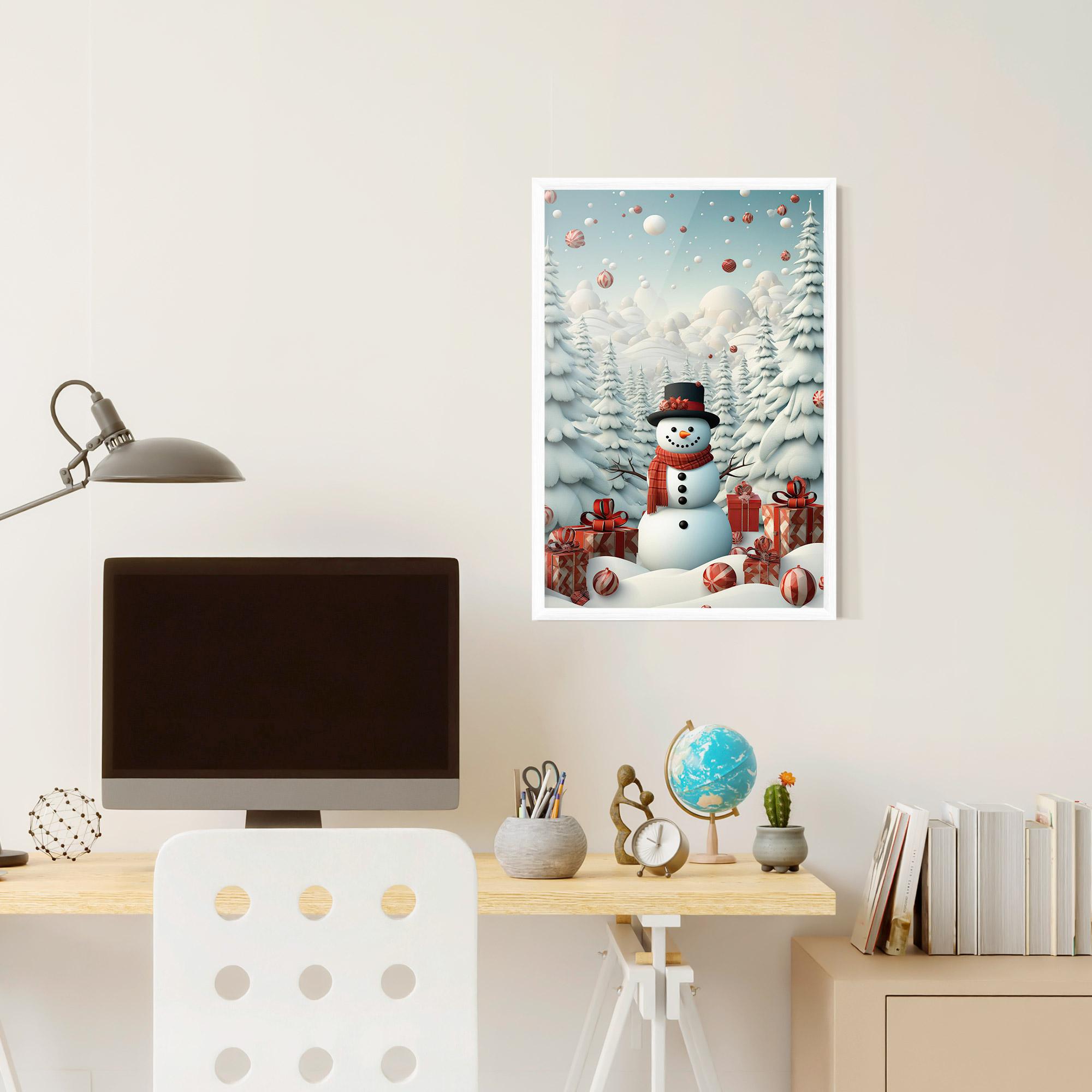 Gerahmte Poster Snowman mockup 6