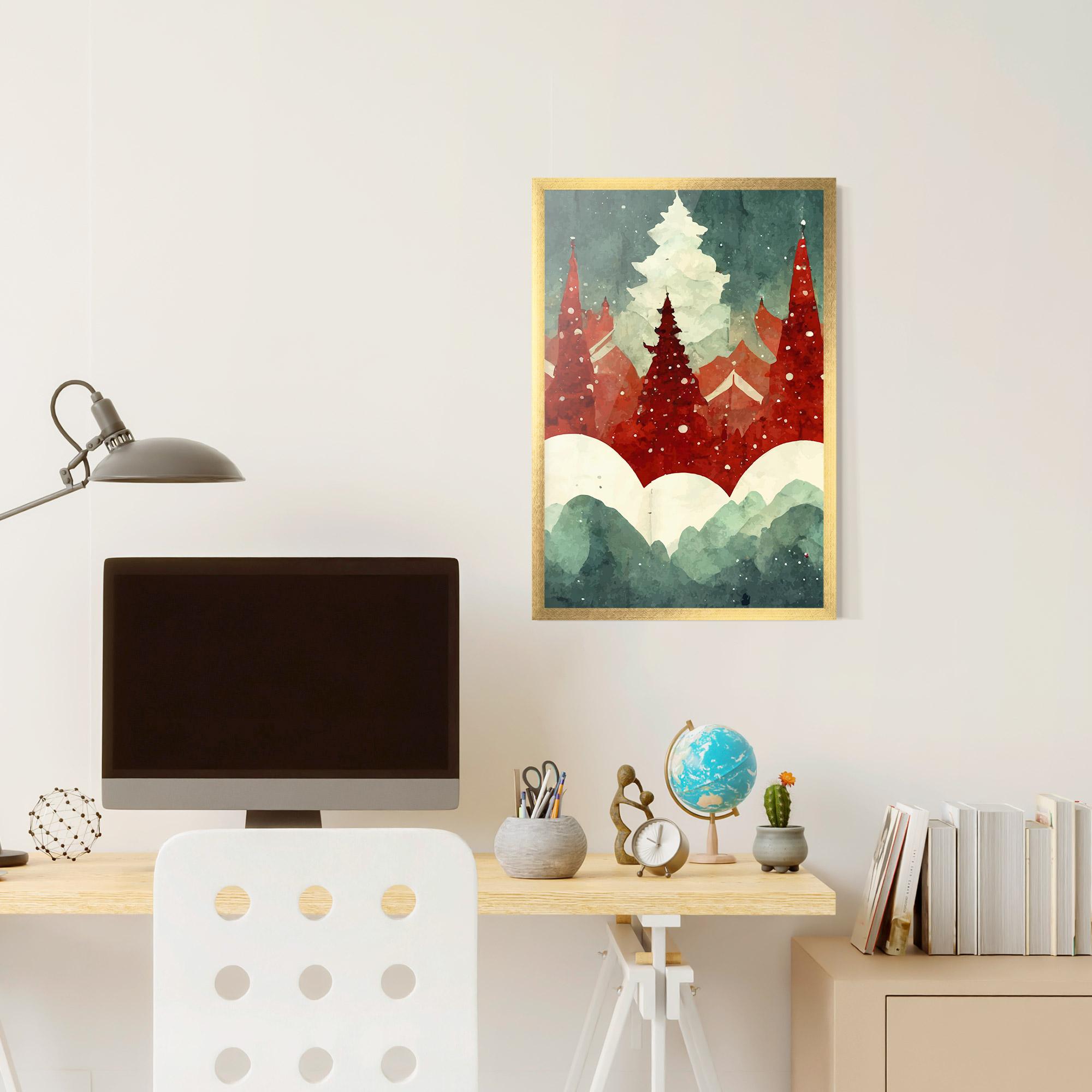 Gerahmte Poster Christmas Landscape mockup 6