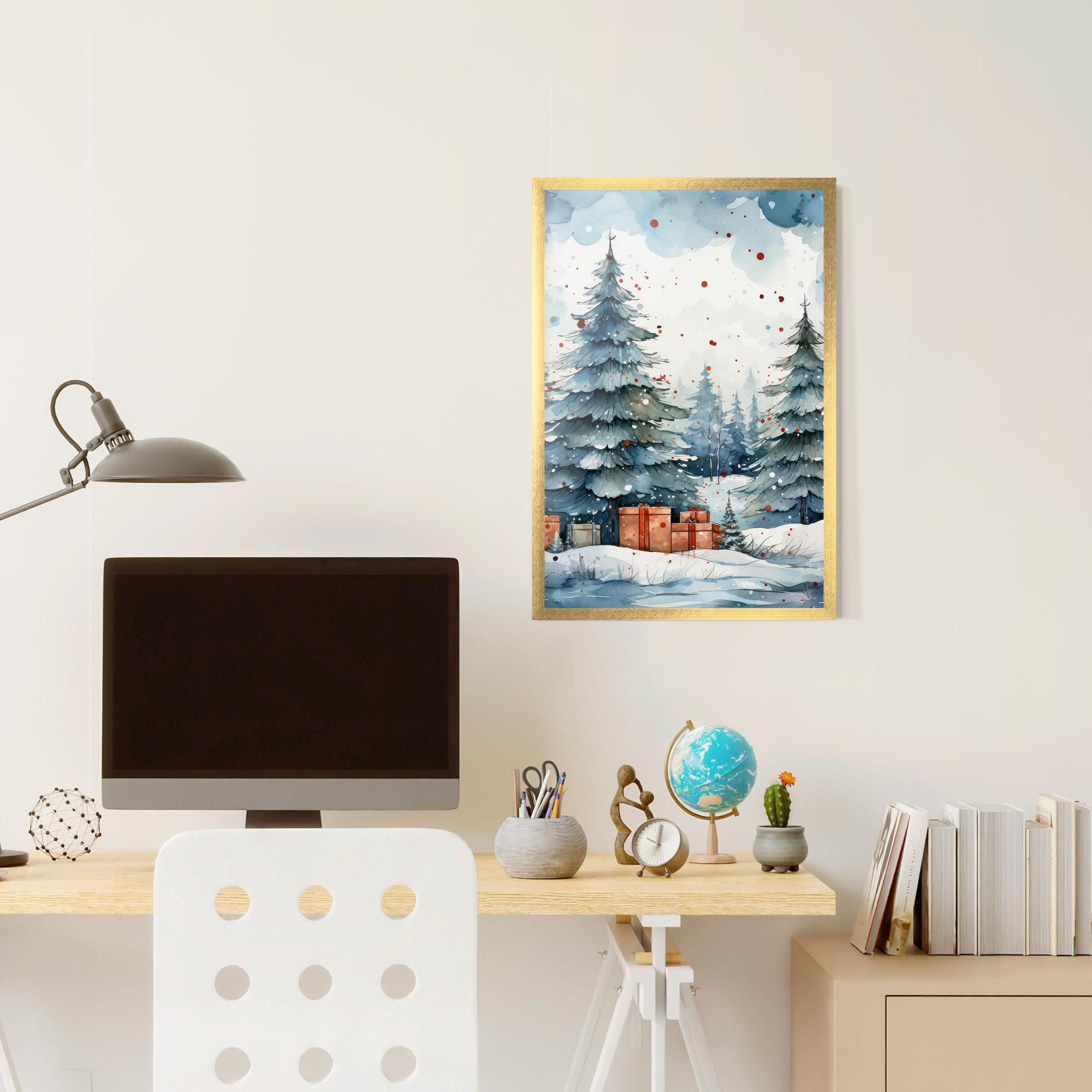 Gerahmte Poster Watercolor Christmas mockup 6