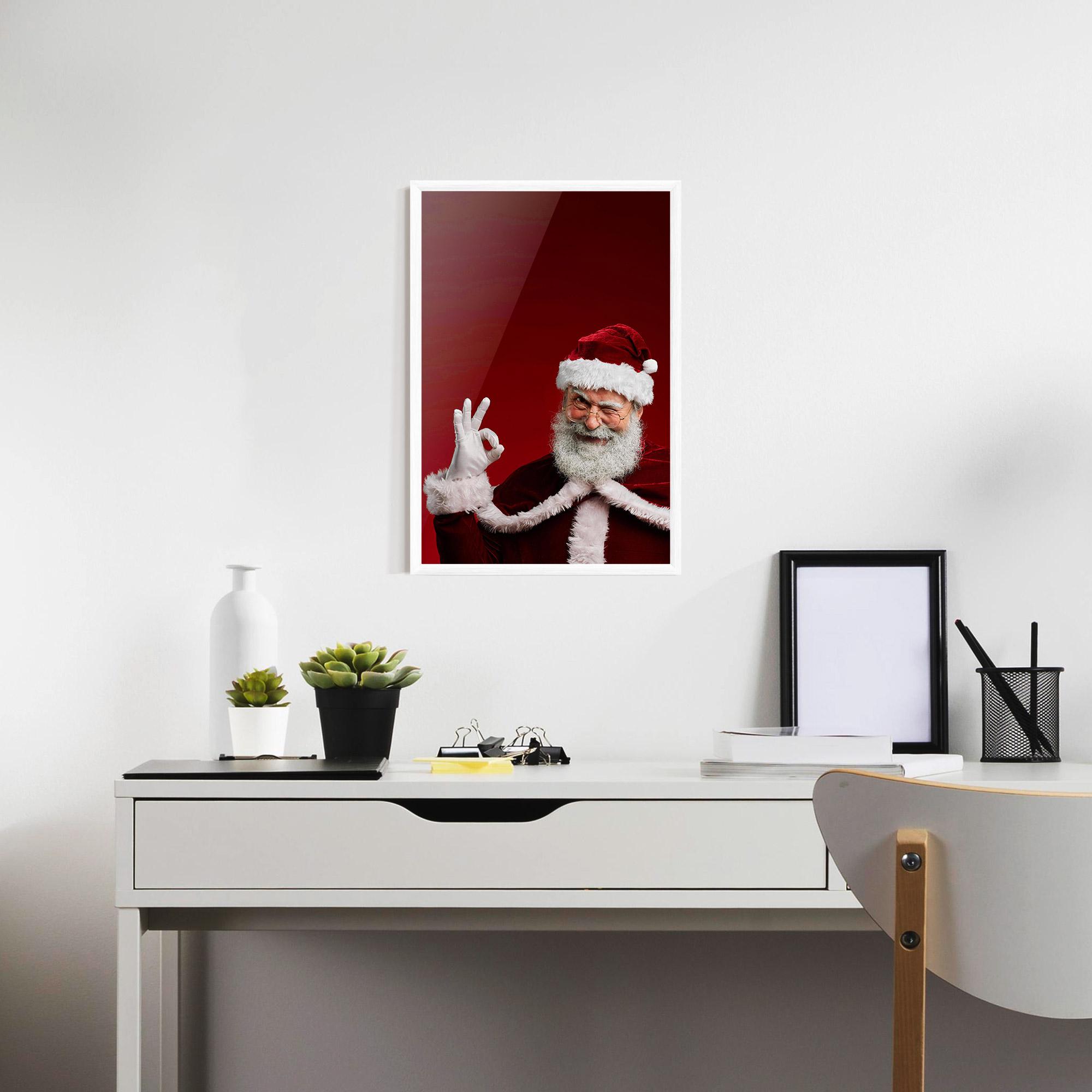 Gerahmte Poster Santa Approves mockup 7