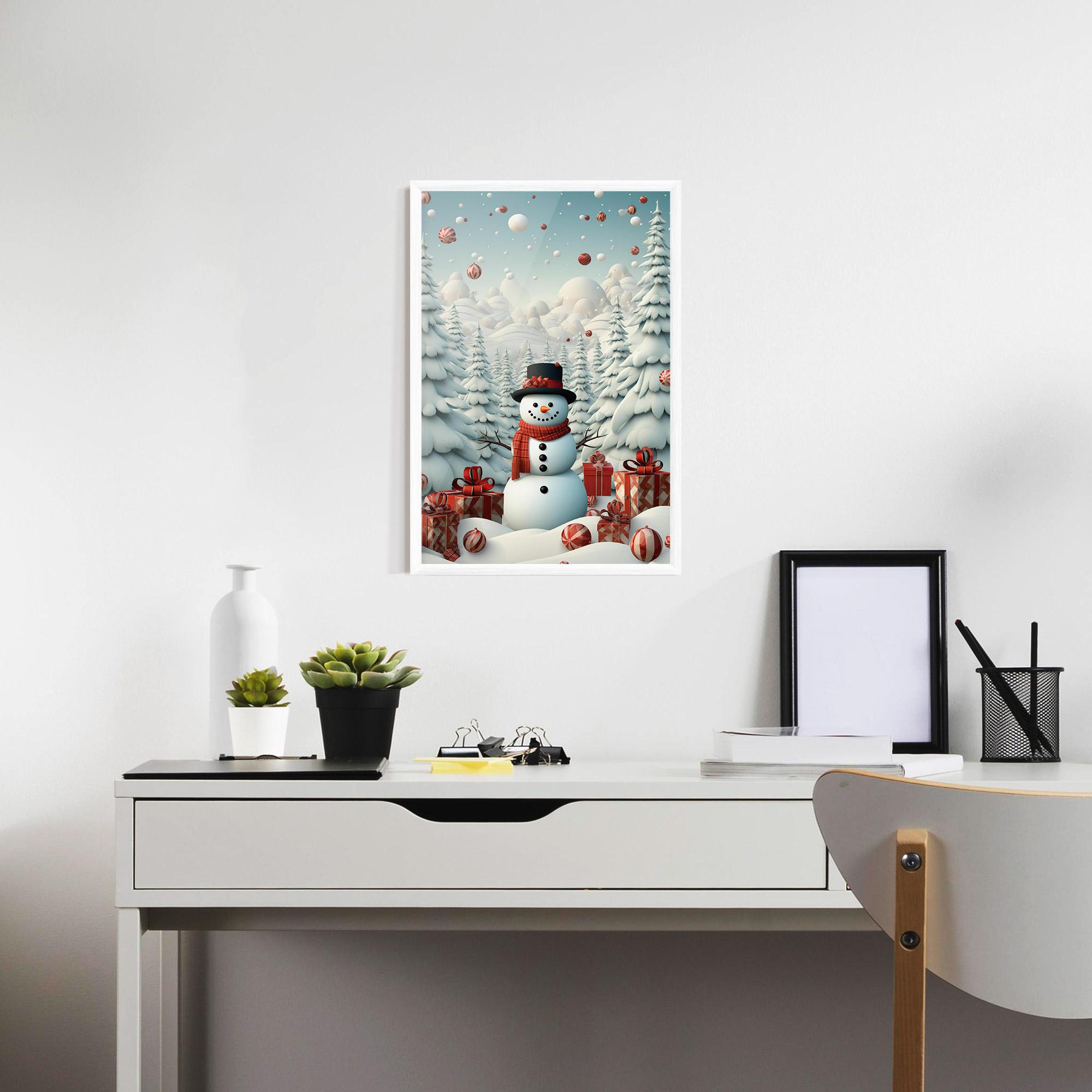 Gerahmte Poster Snowman mockup 7
